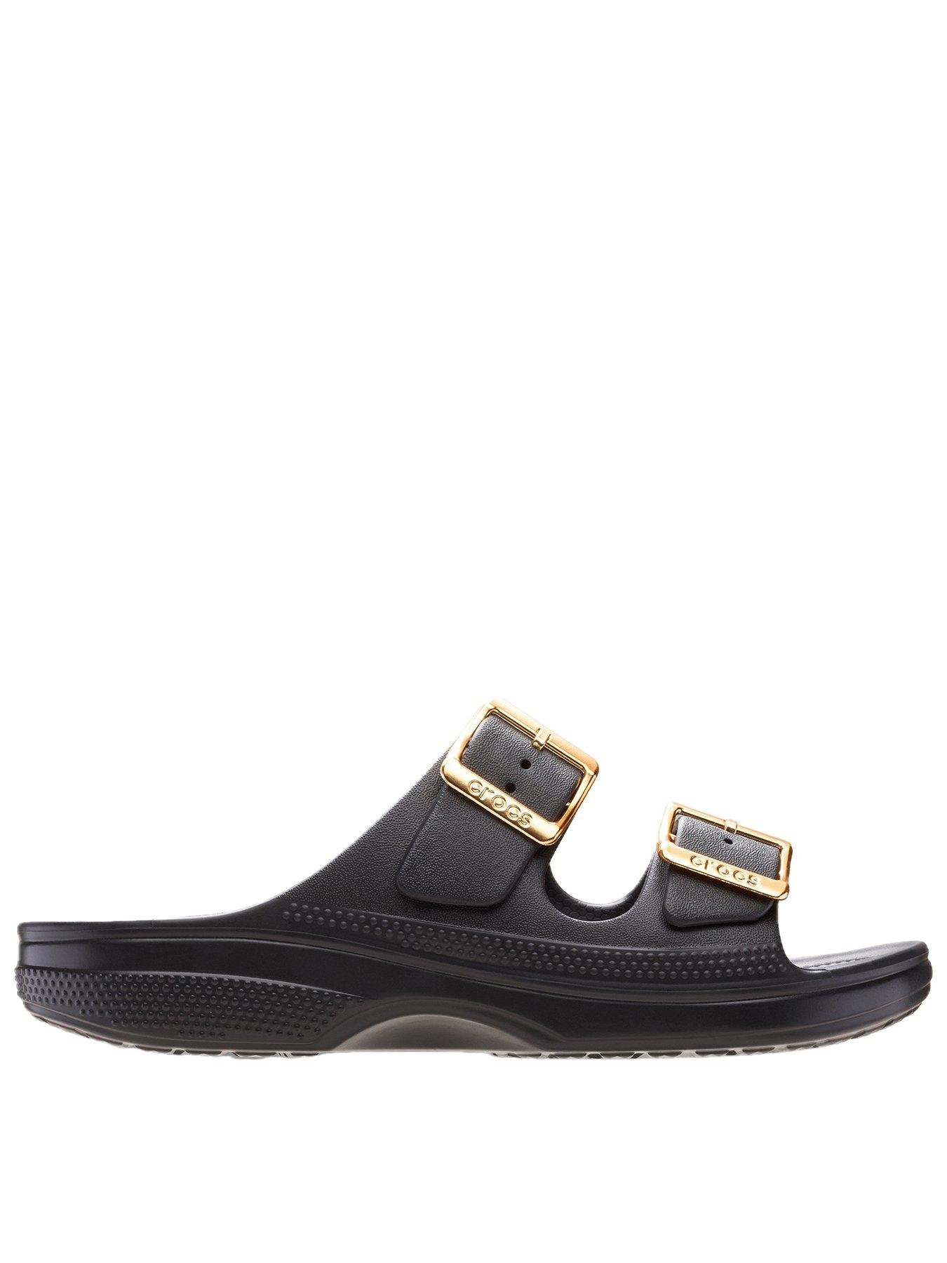 Crocs Classic Metallic Buckle Sandal - Black