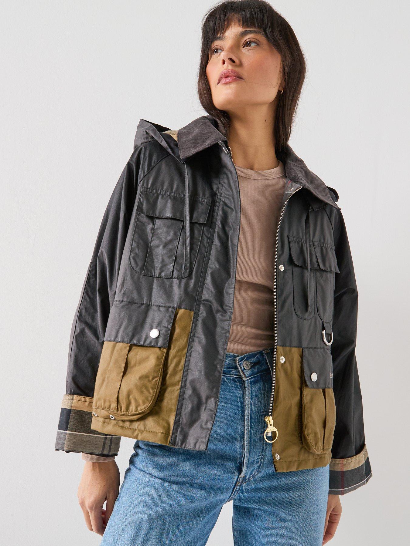 Image 1 of 6 of Barbour Liza Wax Jacket - Black/Sand