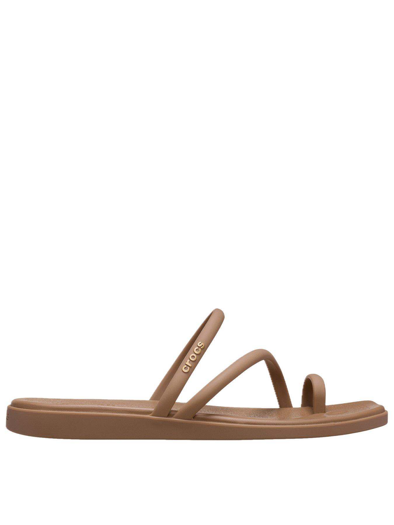  image of crocs-miami-toe-loop-sandal-milk-chocolate