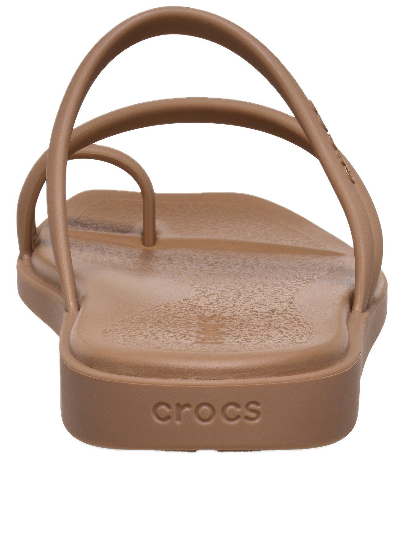  image of crocs-miami-toe-loop-sandal-milk-chocolate