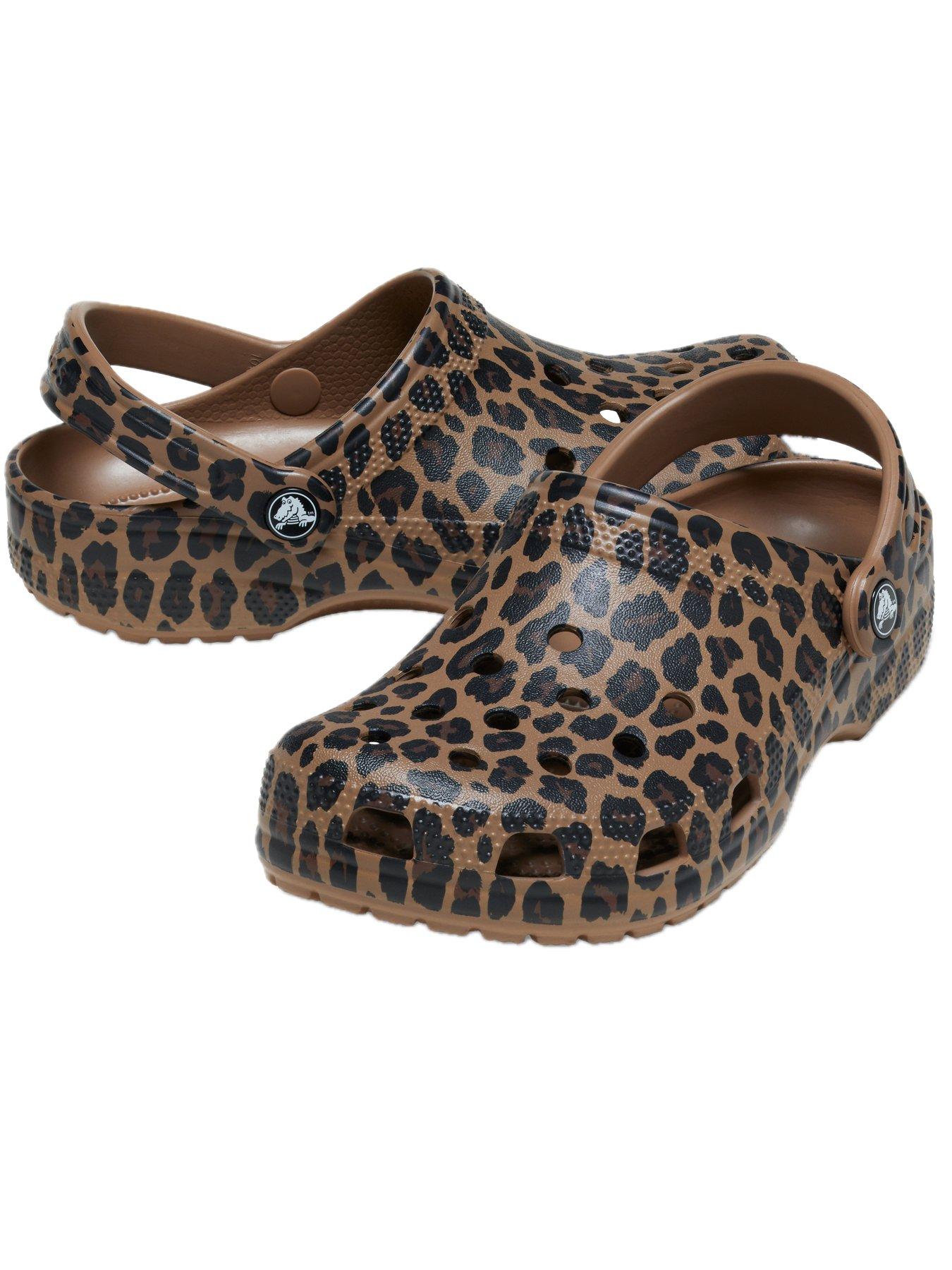  image of crocs-classic-animal-clog-almond-tintleopard