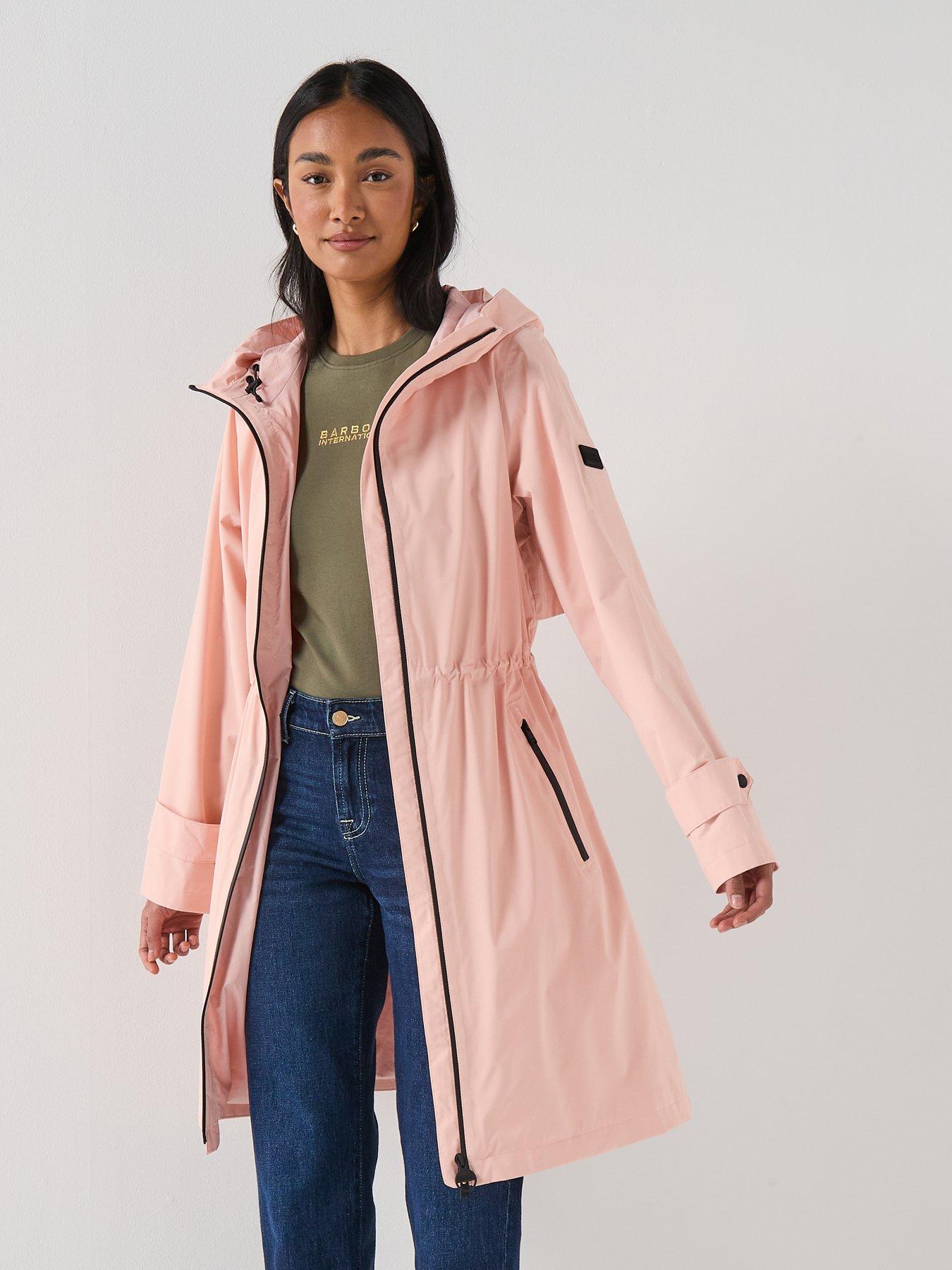 Barbour International B.intl Longline Kyra Waterproof Jacket - Pink