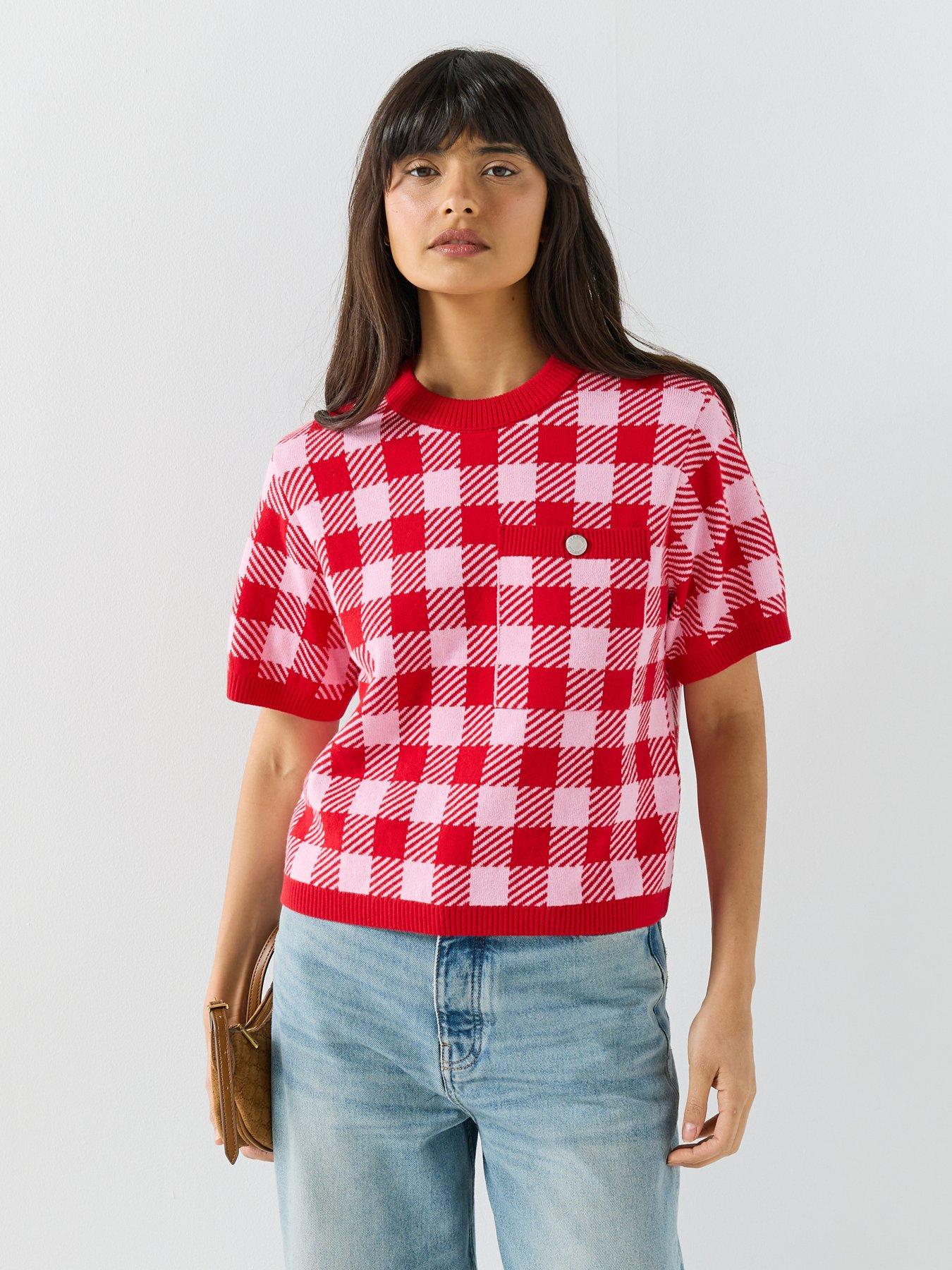 Barbour Esther Checked Short Sleeve Jumper - Multi