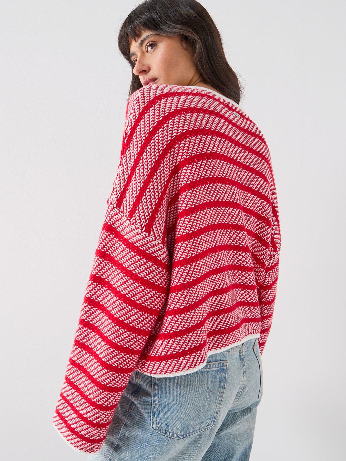  image of barbour-polly-knitted-cardigan-red