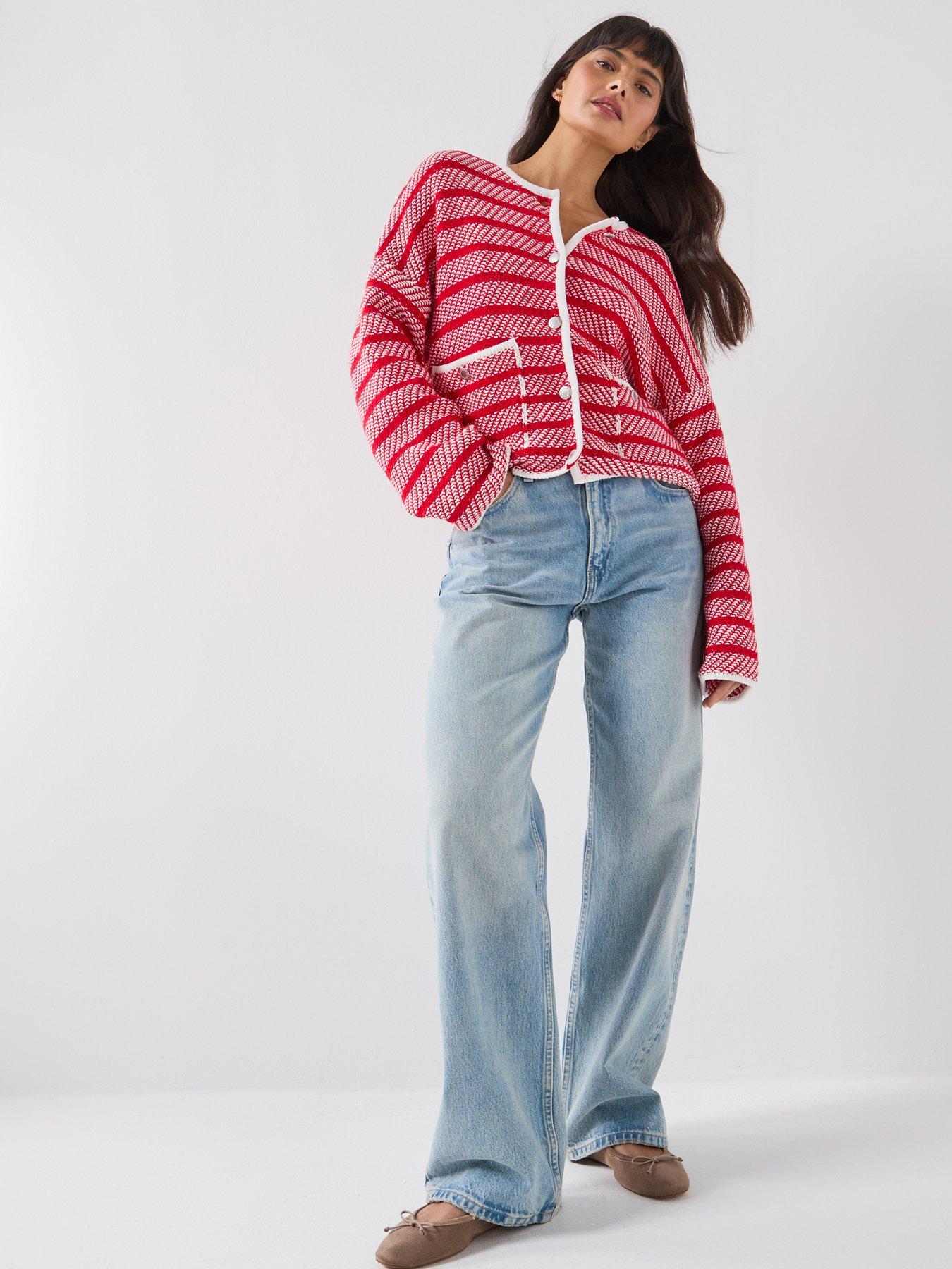  image of barbour-polly-knitted-cardigan-red