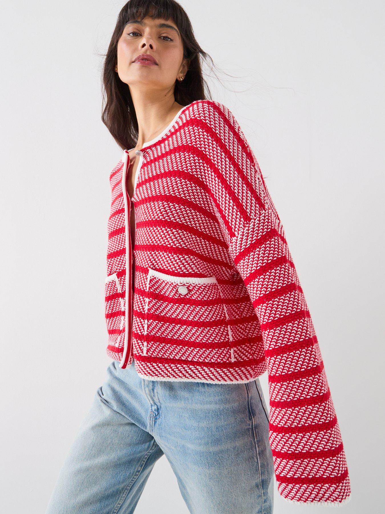  image of barbour-polly-knitted-cardigan-red