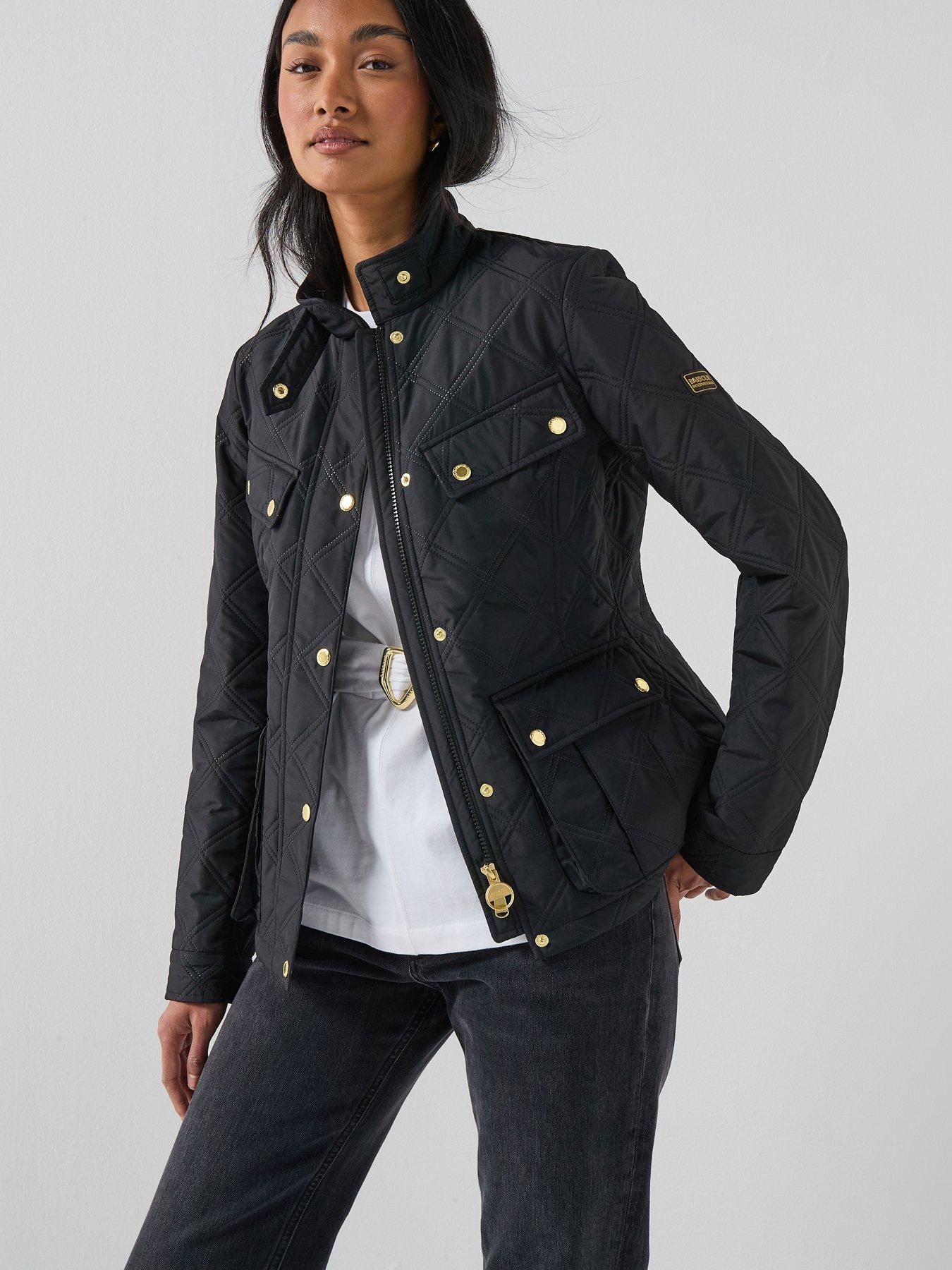 Image 1 of 6 of Barbour International BIntl Halsey Quilted Jacket - Black