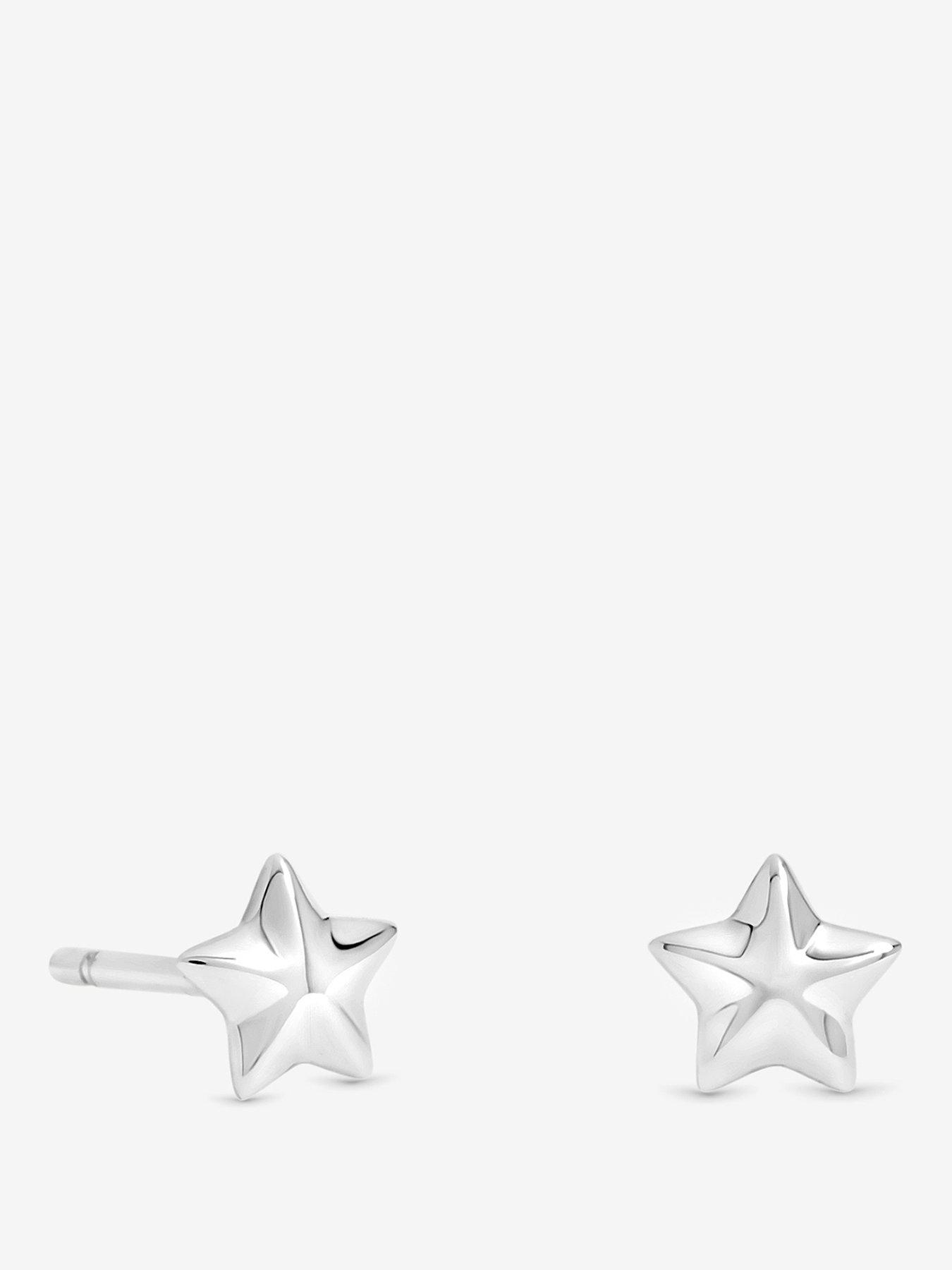 Jon Richard Simply Silver Sterling Silver 925 Mini Polished Star Stud Earrings