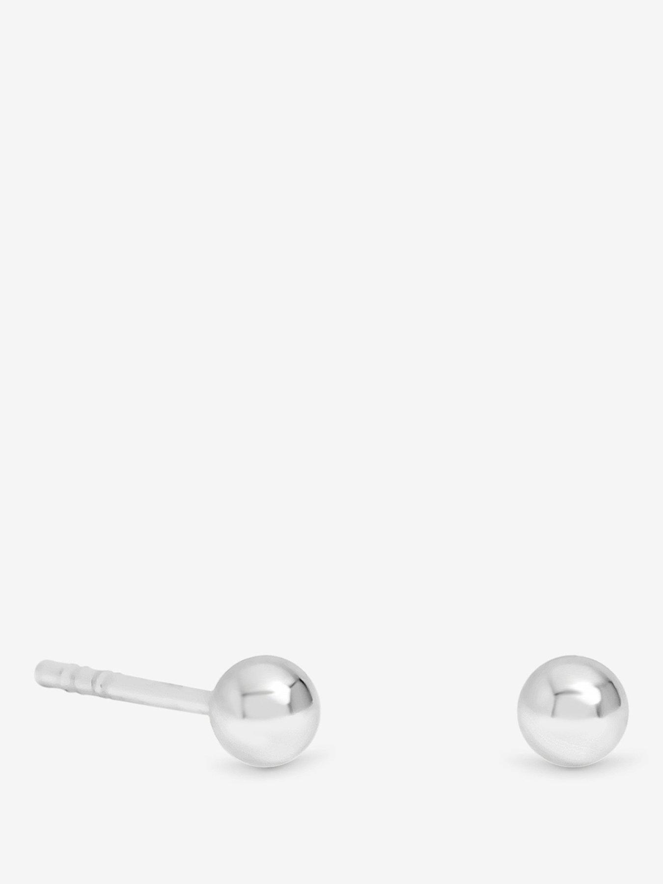  image of jon-richard-simply-silver-sterling-silver-925-polished-ball-stud-earrings