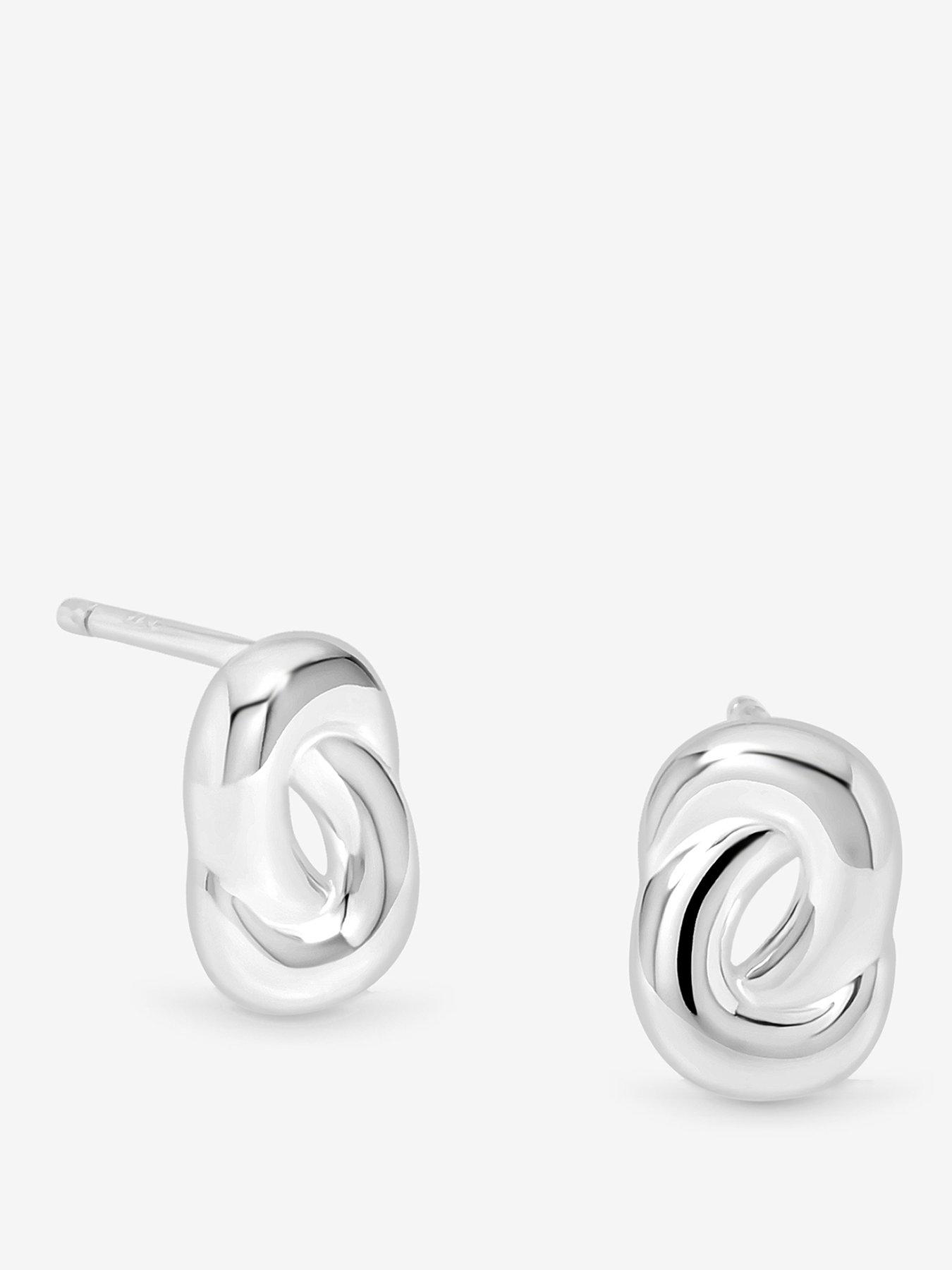 Jon Richard Simply Silver Sterling Silver 925 Polished Fluid Knot Stud Earrings