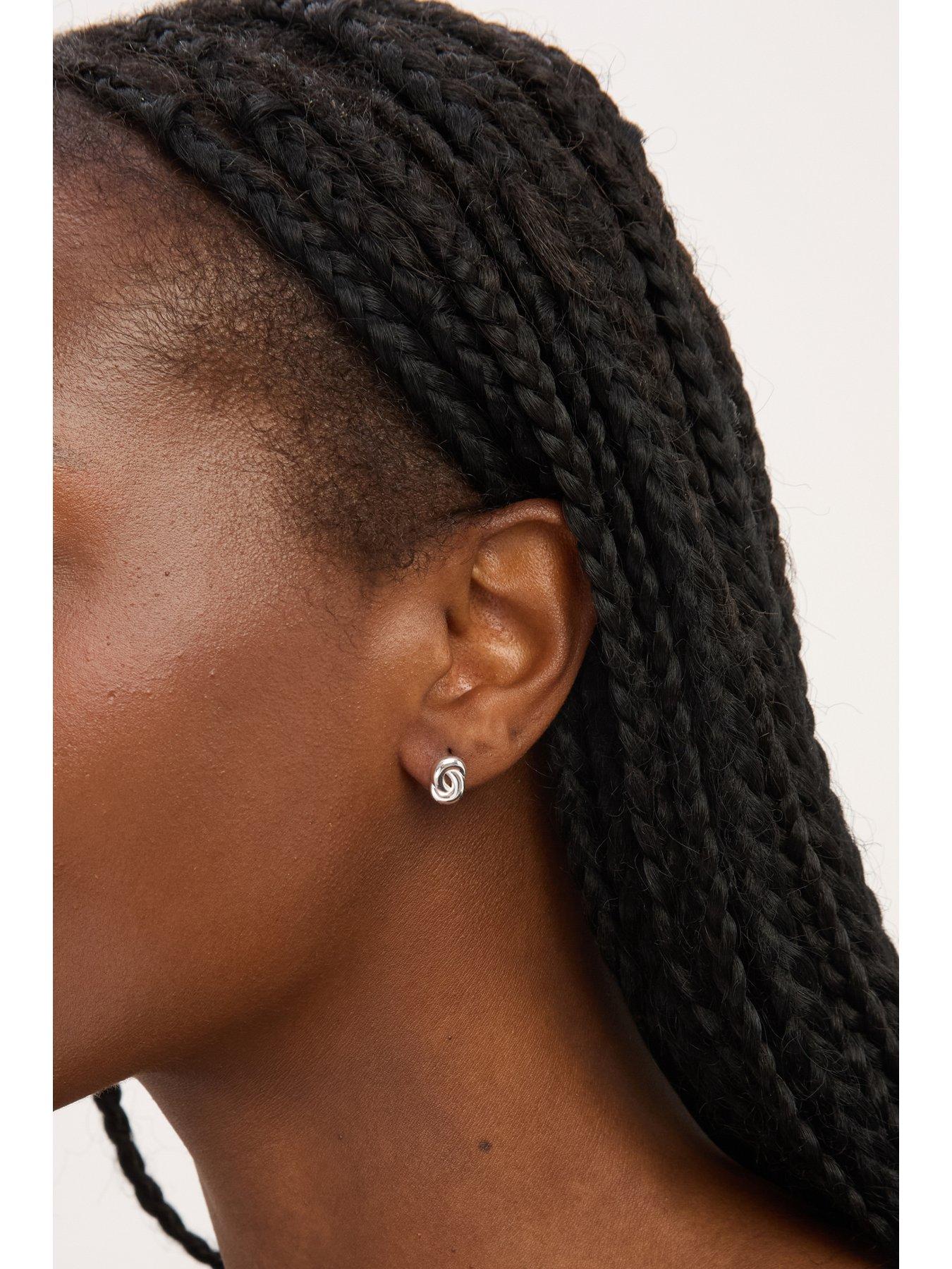  image of jon-richard-simply-silver-sterling-silver-925-polished-fluid-knot-stud-earrings