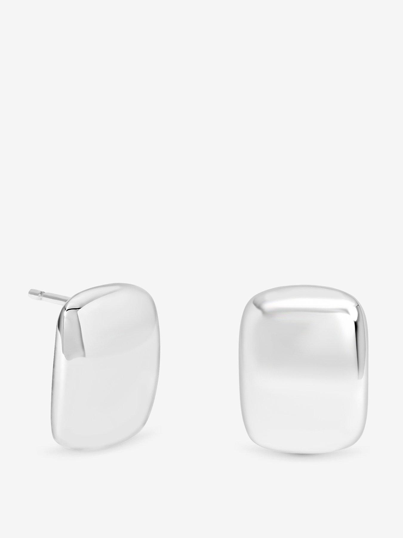  image of jon-richard-simply-silver-sterling-silver-925-polished-domed-stud-earrings