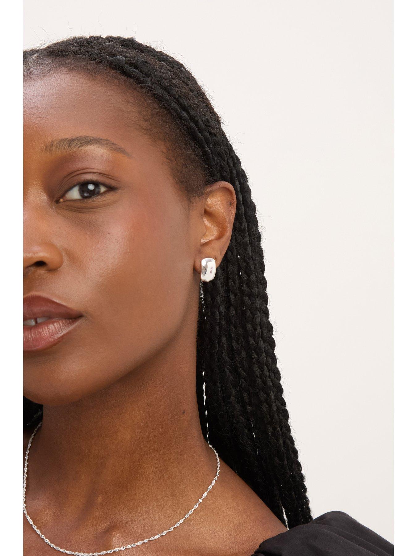  image of jon-richard-simply-silver-sterling-silver-925-polished-domed-stud-earrings