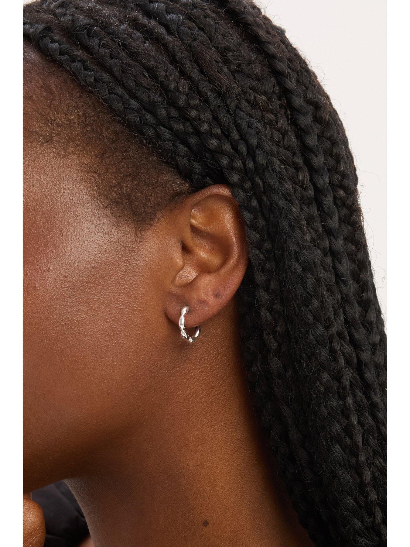  image of jon-richard-simply-silver-sterling-silver-925-polished-pebble-hoop-earrings