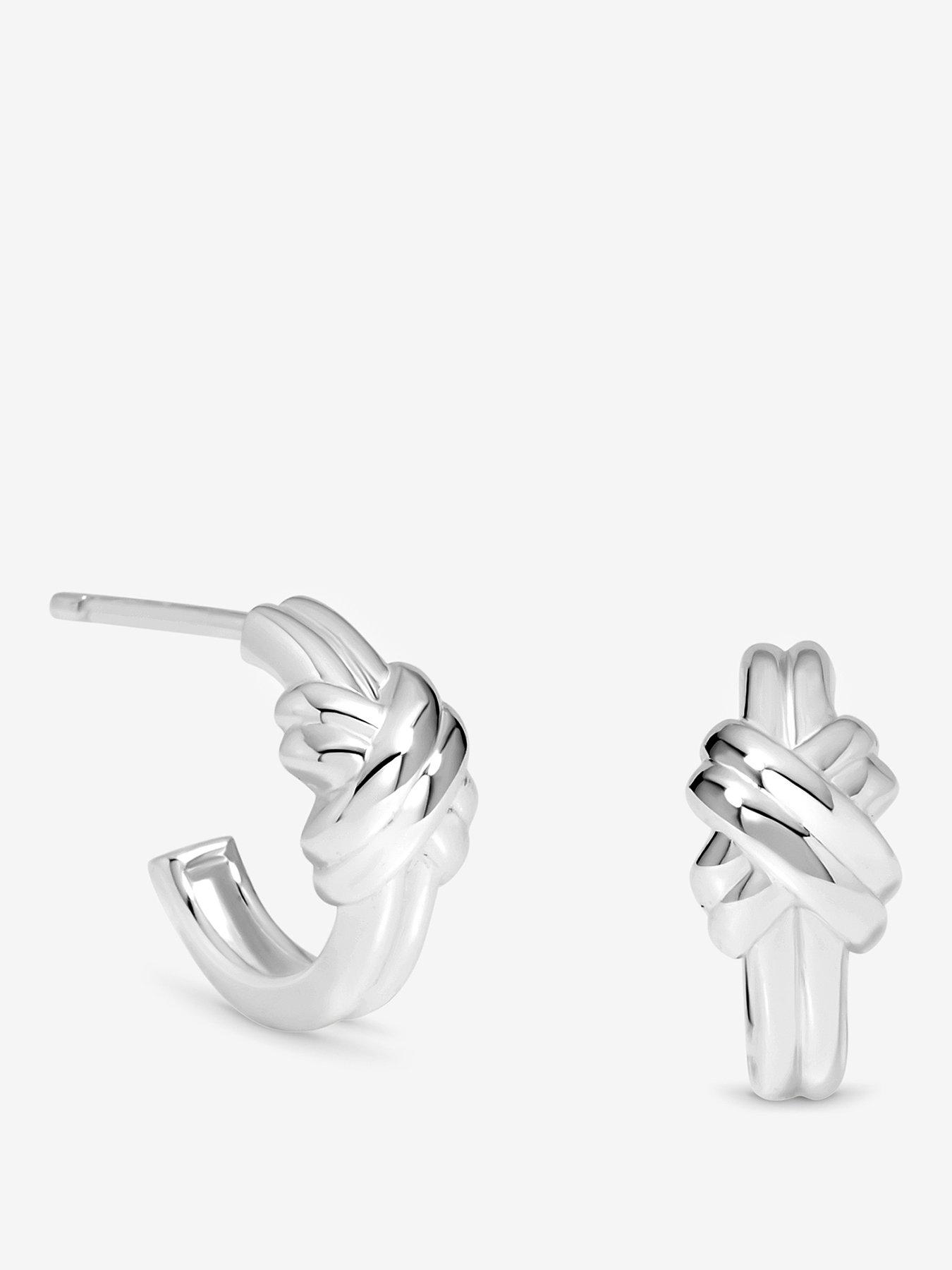 Jon Richard Simply Silver Sterling Silver 925 Polished Knot Hoop Earrings