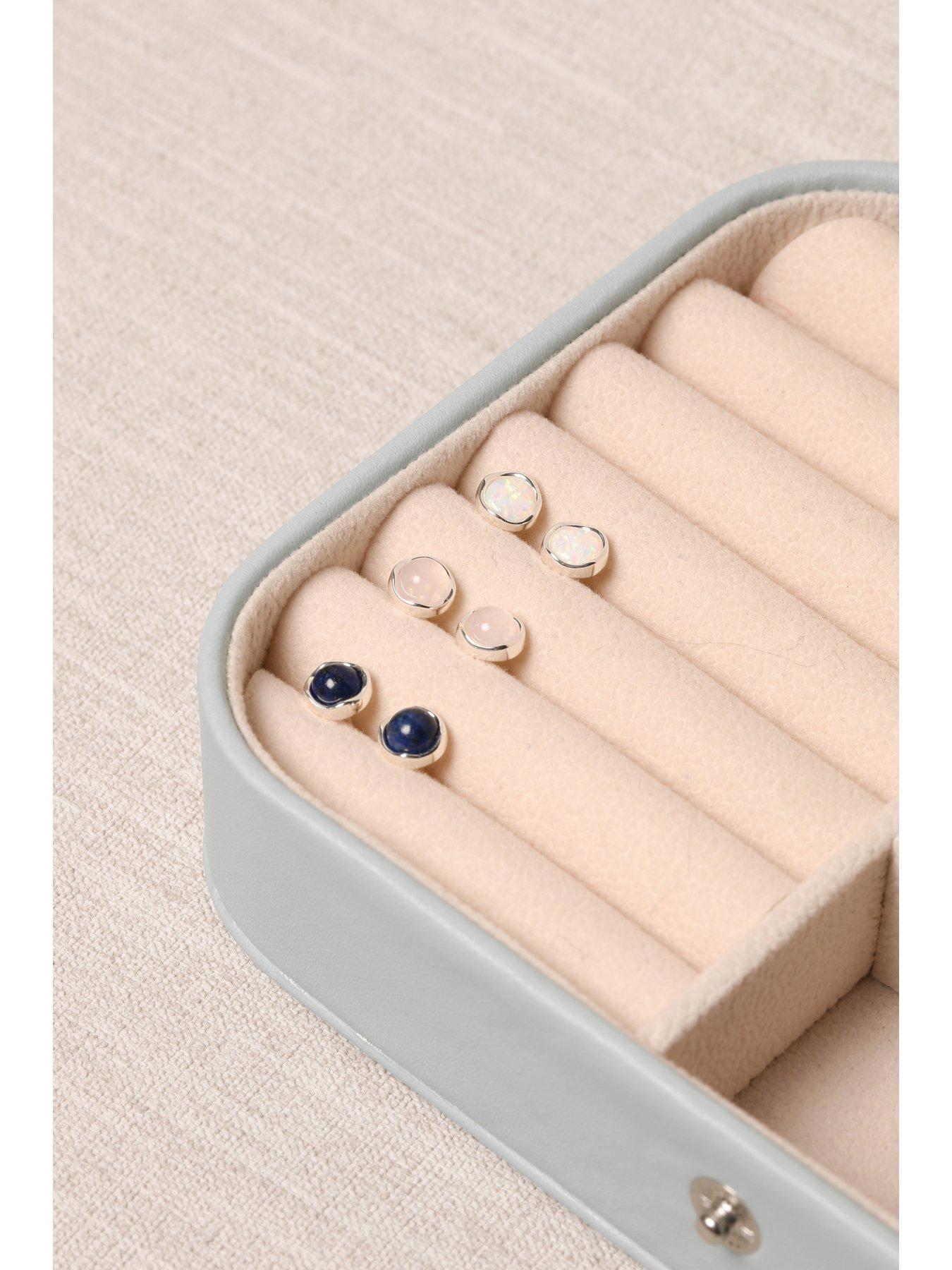  image of jon-richard-simply-silver-sterling-silver-925-polished-lapis-stud-earrings
