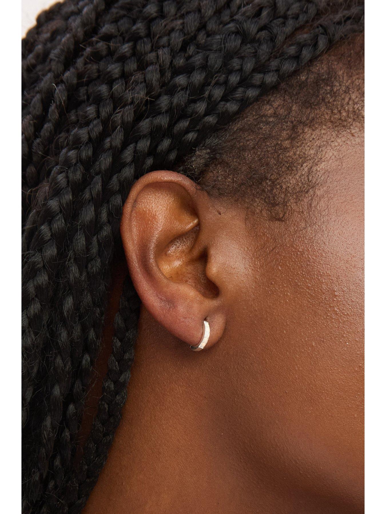  image of jon-richard-simply-silver-sterling-silver-925-cubic-zirconia-opal-hoop-earrings