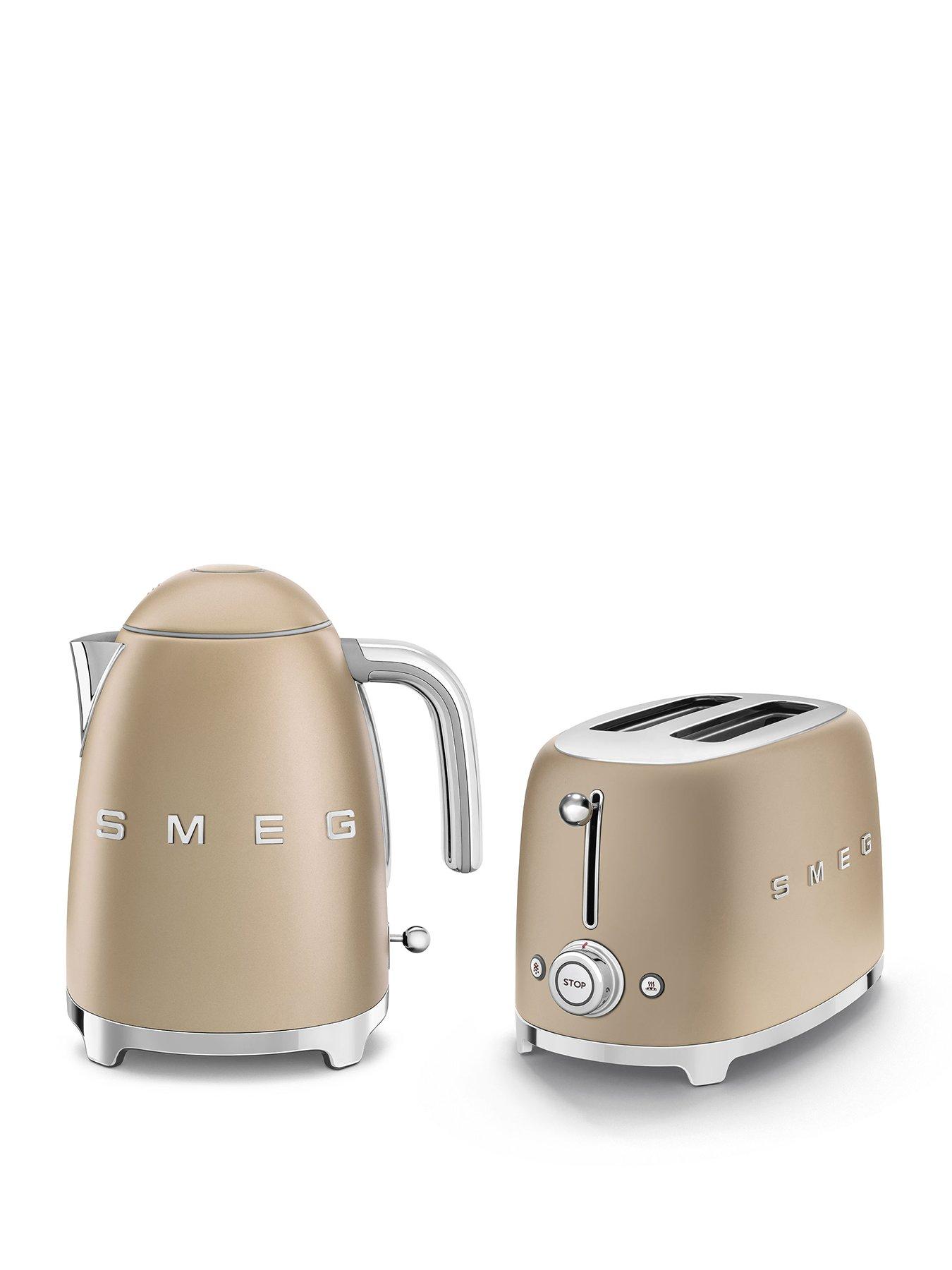 Smeg EEJB343 Kettle and 2 Slice Toaster, Matte Champagne