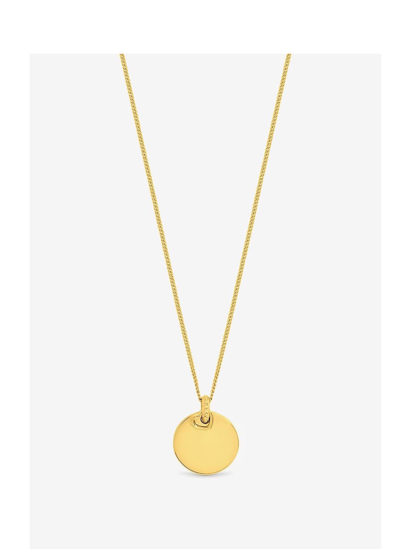  image of jon-richard-simply-silver-14ct-real-gold-plated-sterling-silver-polished-heart-charm-pendant