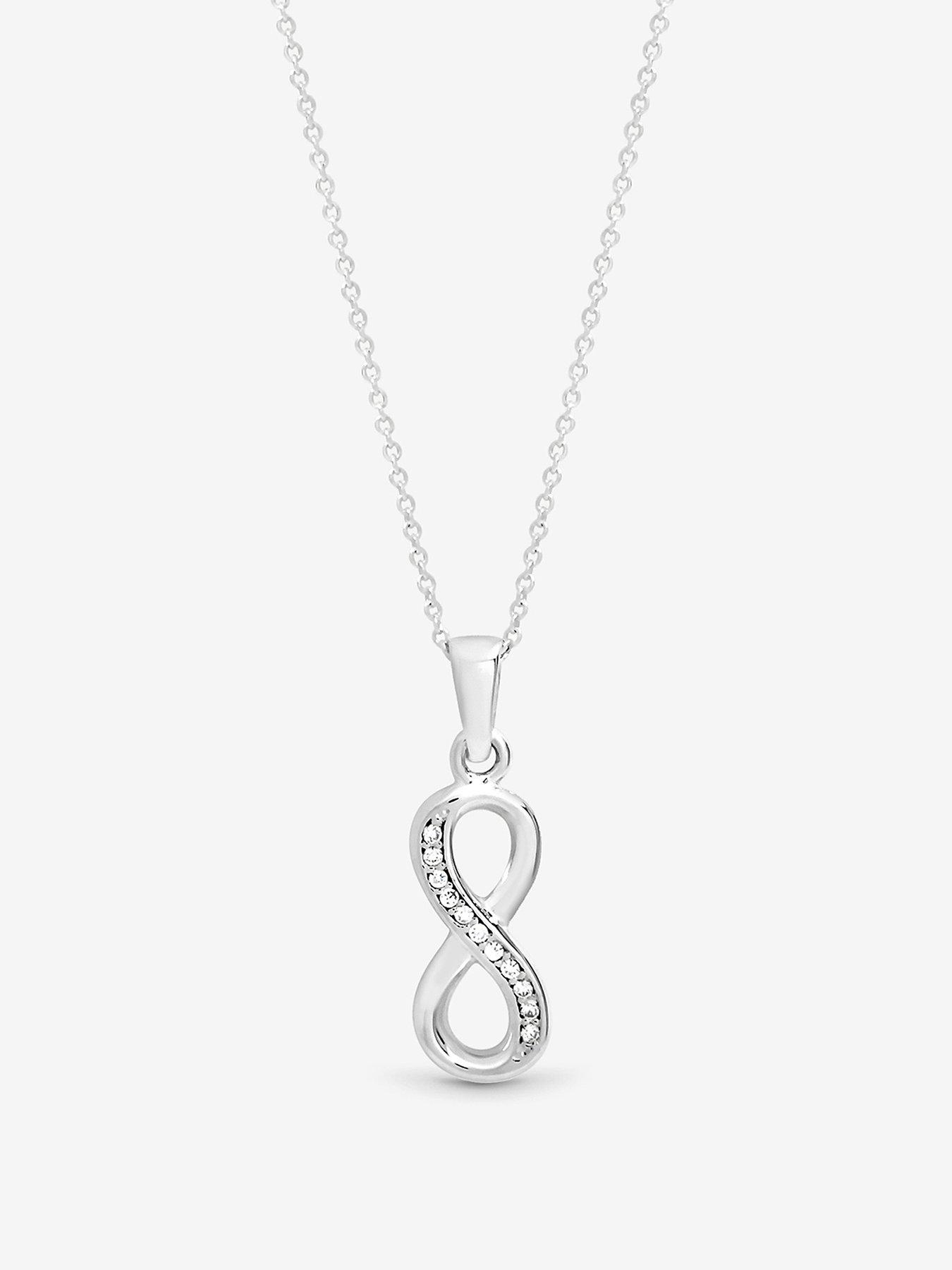Image 1 of 1 of Jon Richard Simply Silver Sterling Silver 925 Cubic Zirconia Infinity Pendant