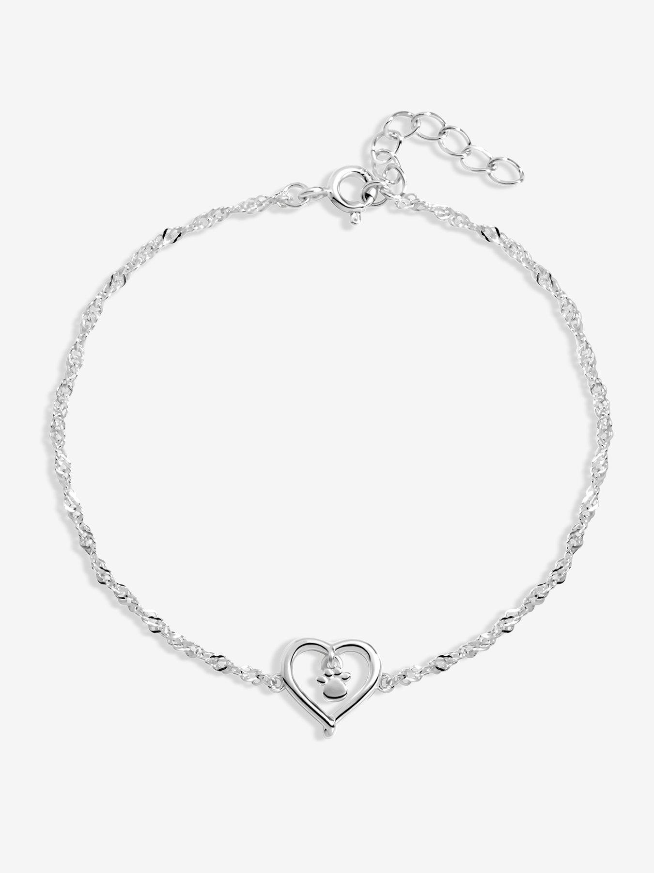 front image of jon-richard-simply-silver-sterling-silver-925-polished-paw-print-bracelet