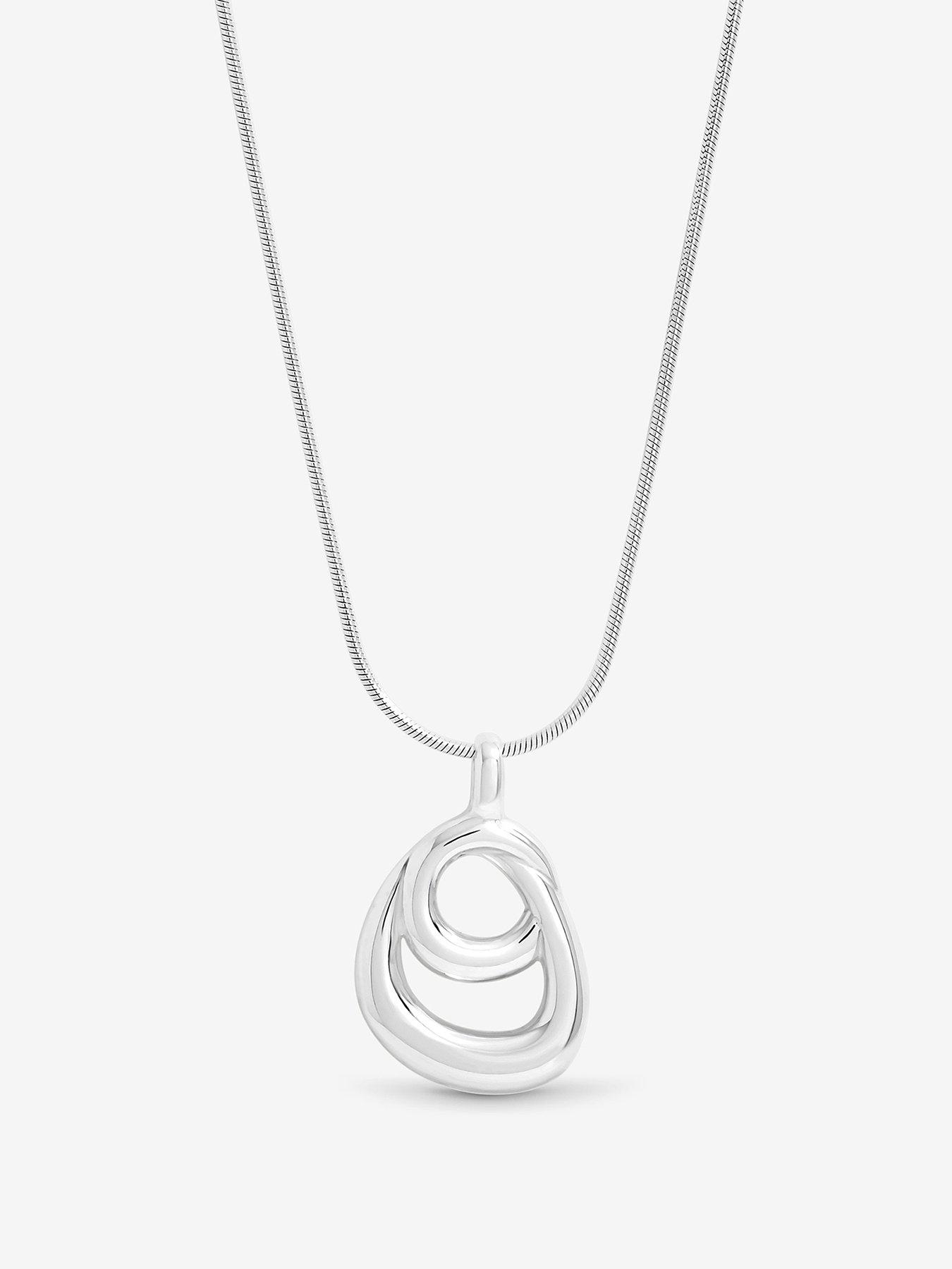front image of jon-richard-simply-silver-sterling-silver-925-polished-swirl-pendant