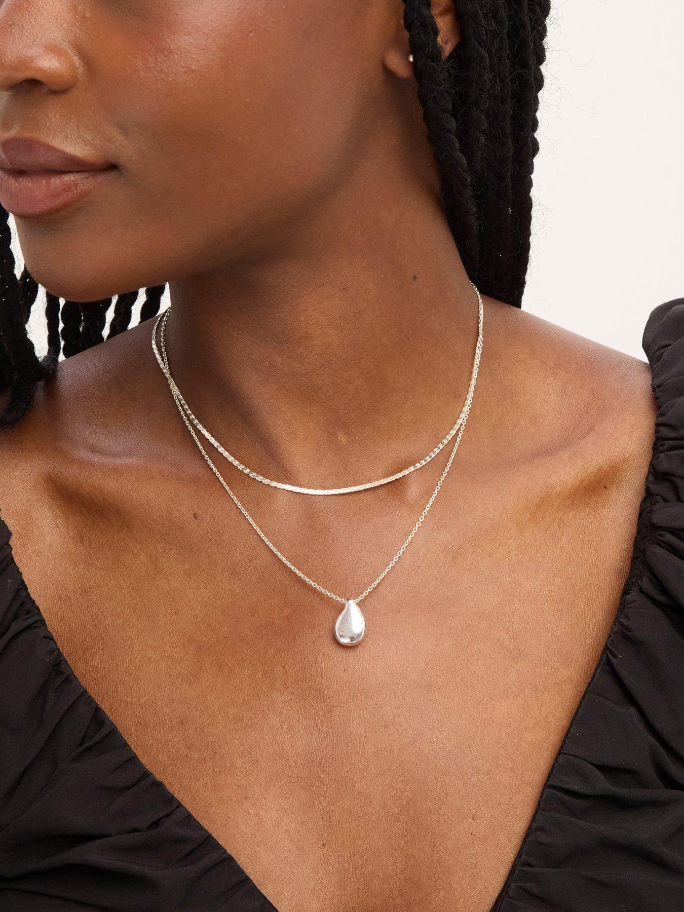  image of jon-richard-simply-silver-sterling-silver-925-textured-chain-necklace