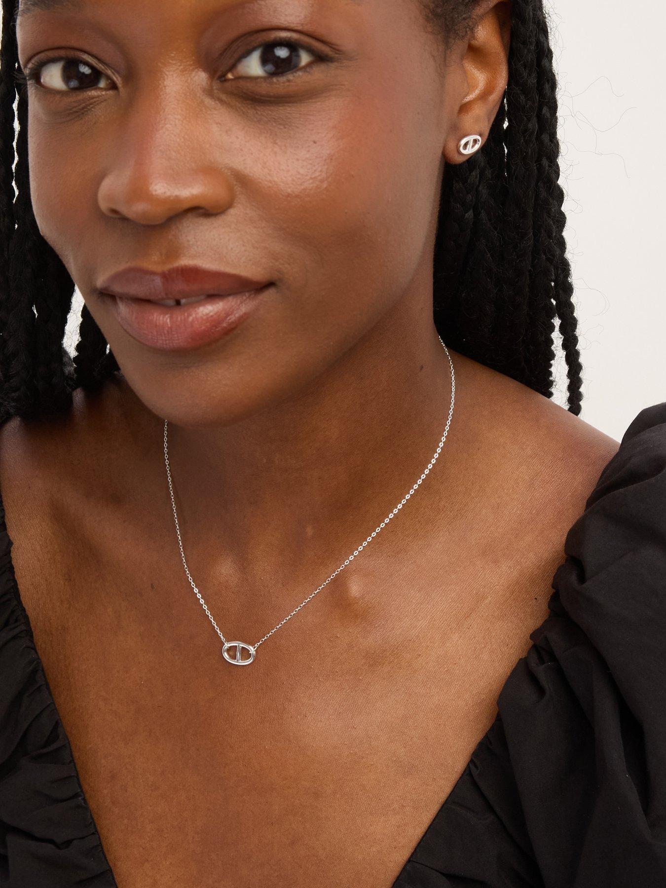  image of jon-richard-simply-silver-sterling-silver-925-interlink-heart-necklace