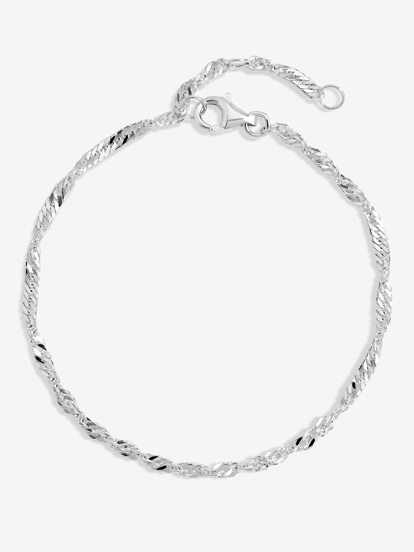 Jon Richard Simply Silver Sterling Silver 925 Polished Twist Chain Bracelet