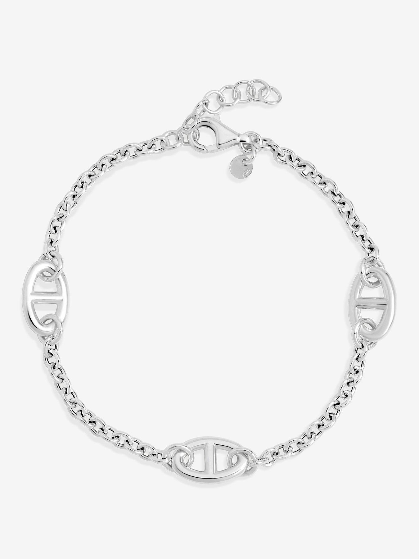 Image 1 of 3 of Jon Richard Simply Silver Sterling Silver 925 Premium Polished Marine Link Bracelet