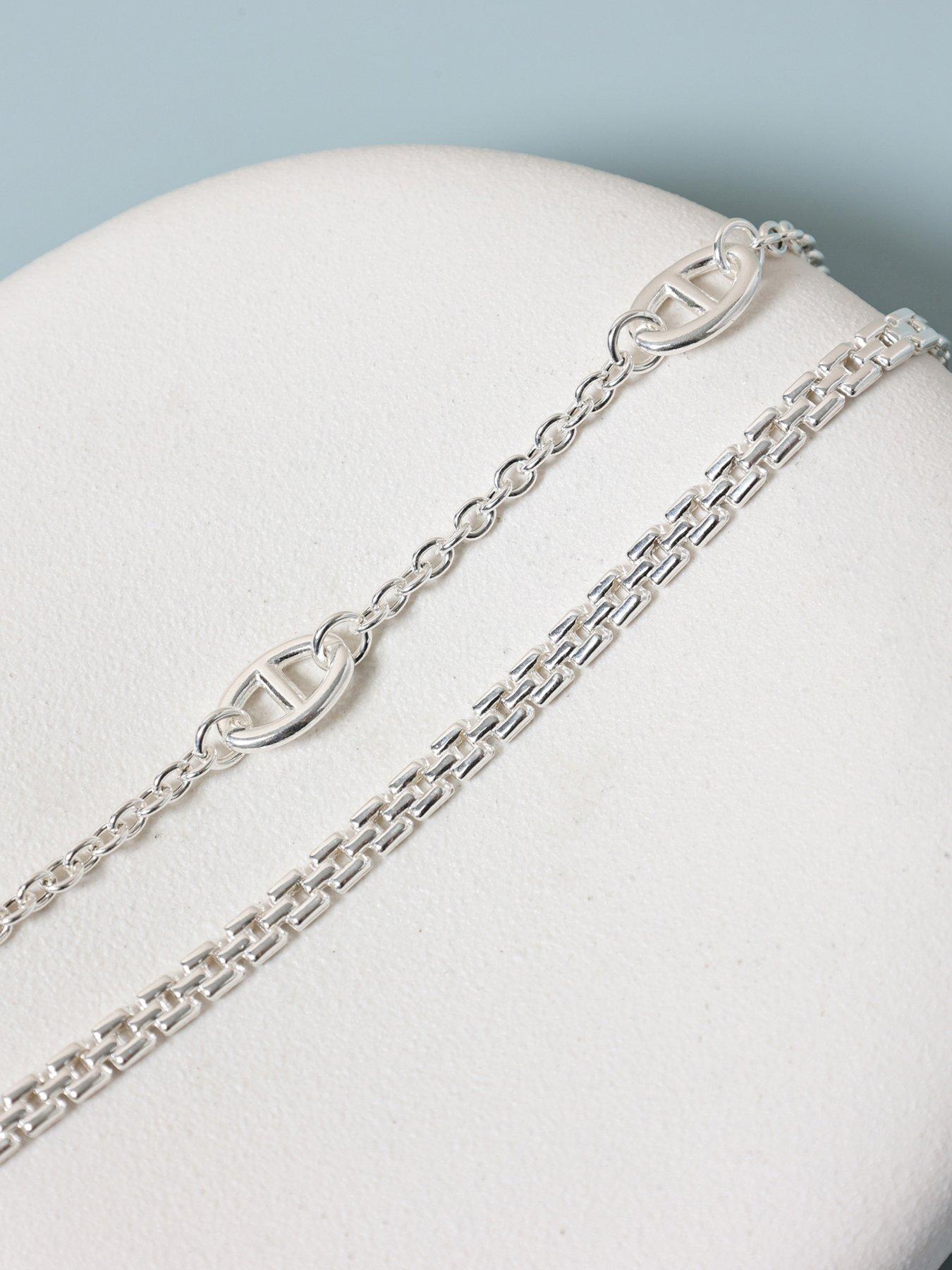 Image 3 of 3 of Jon Richard Simply Silver Sterling Silver 925 Premium Polished Marine Link Bracelet