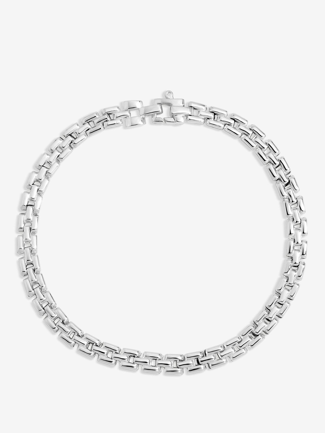 Jon Richard Simply Silver Sterling Silver 925 Premium Polished Gate Chain Bracelet