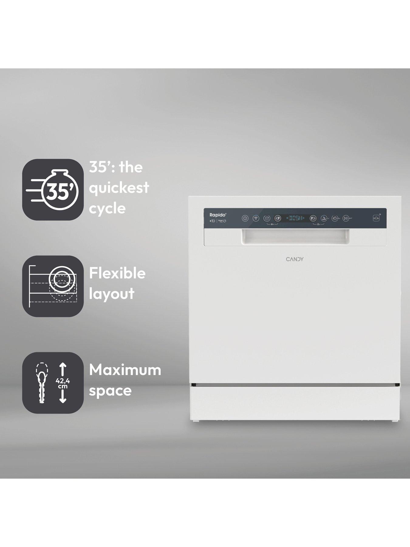  image of candy-candy-cp-6e51lw-80-tabletop-dishwasher-6-place-settings-white