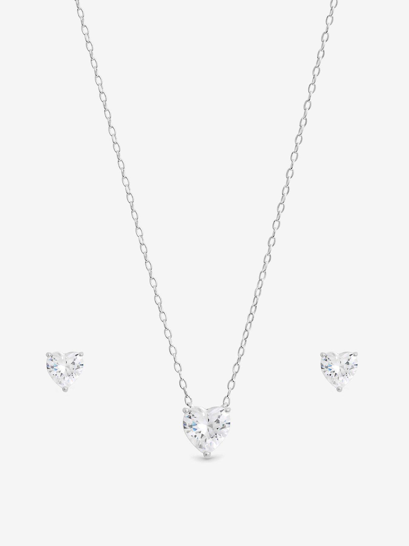  image of jon-richard-simply-silver-sterling-silver-925-cubic-zirconia-bezel-heart-set