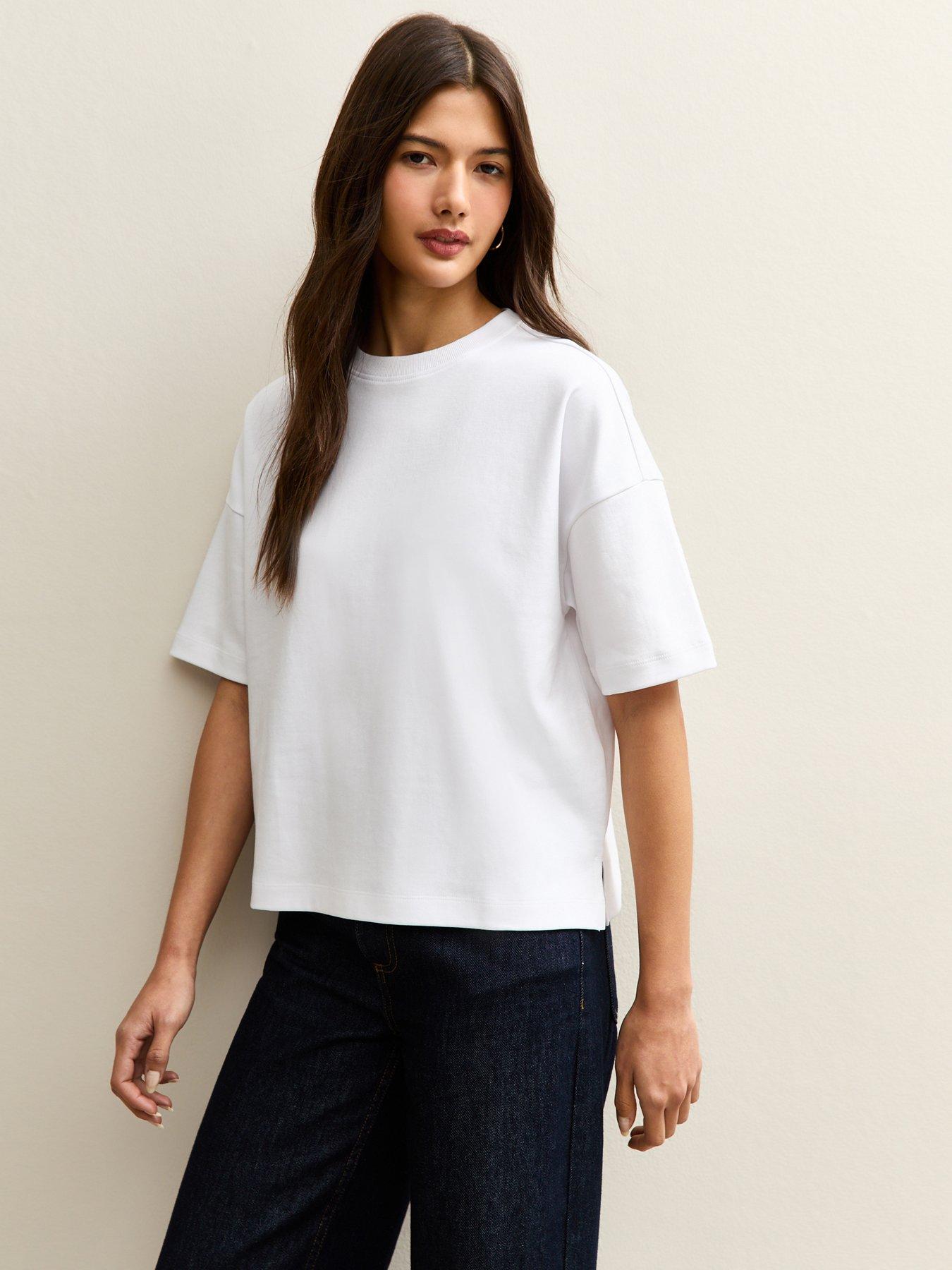 New Look Premium Heavyweight Cotton Side Split T-Shirt - White