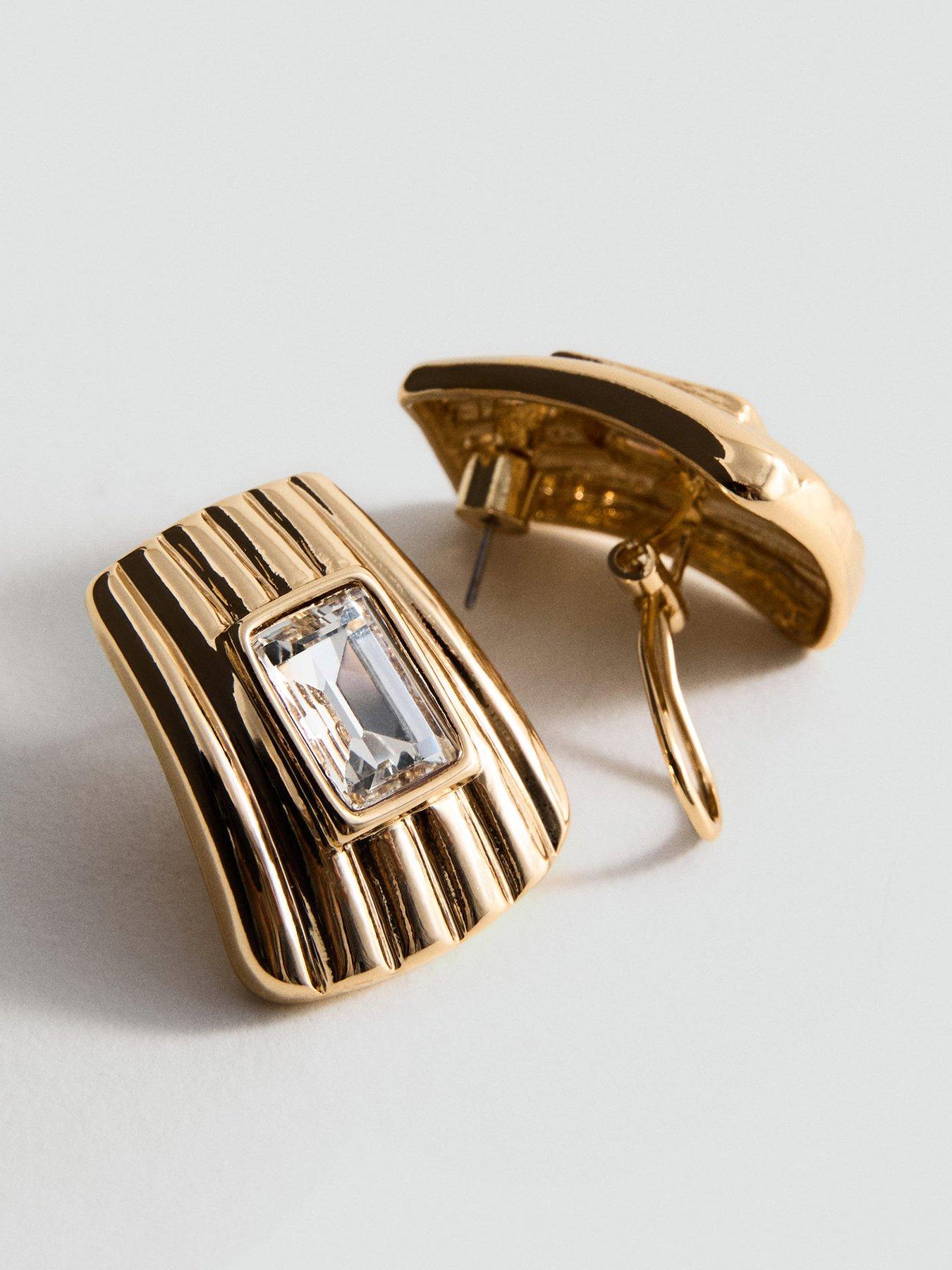 Mango Gold Embellished Earrings