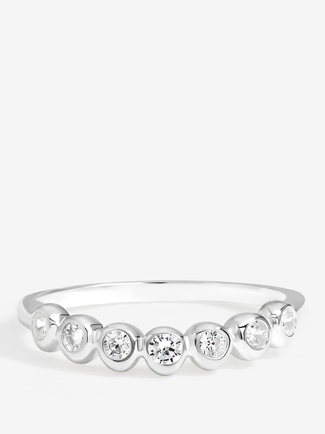 Image 1 of 4 of Jon Richard Simply Silver Sterling Silver 925 Cubic Zirconia Bezel Ring