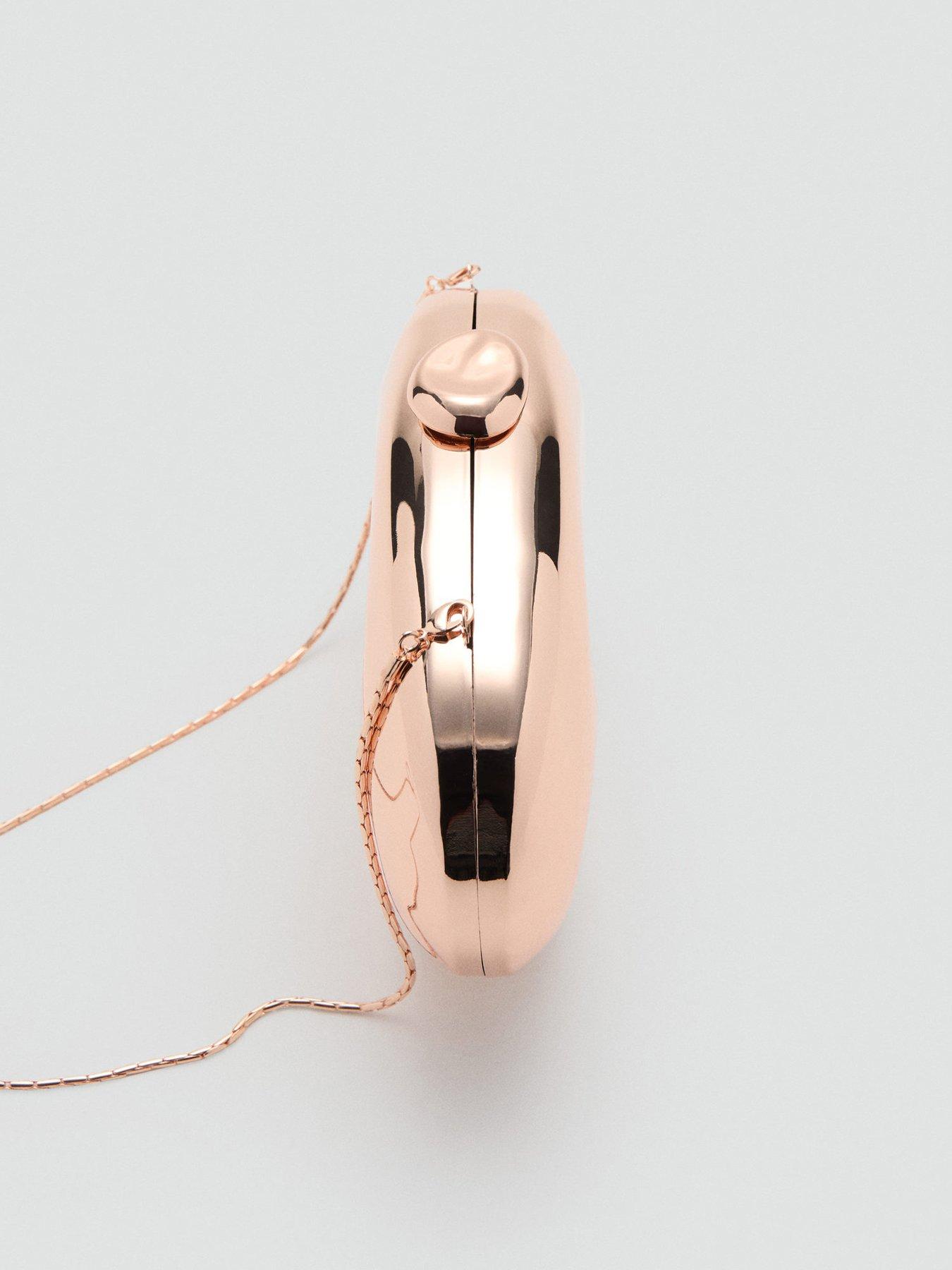 Image 3 of 4 of Mango Gold Pebble Clutch Bag