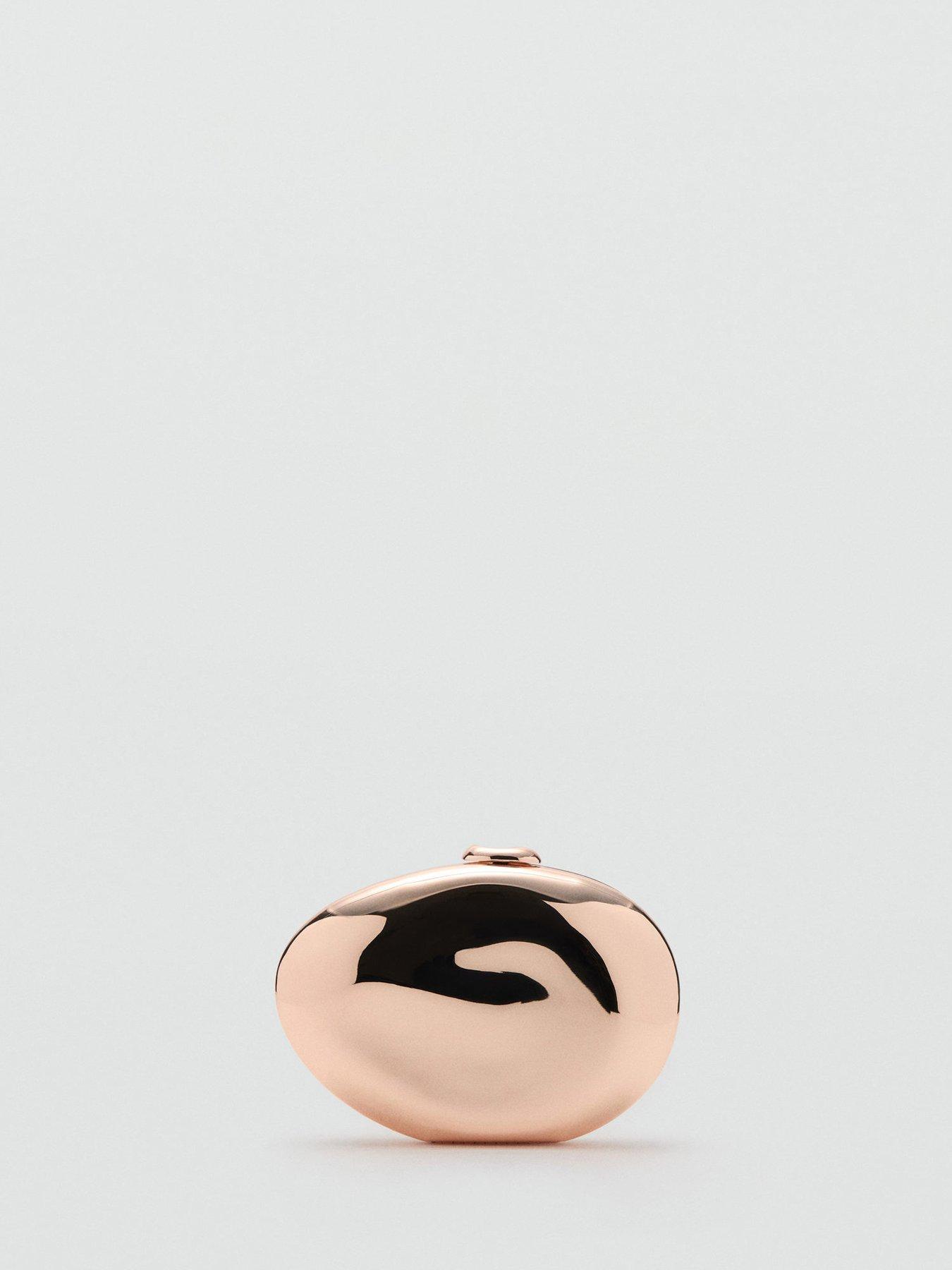 Image 4 of 4 of Mango Gold Pebble Clutch Bag