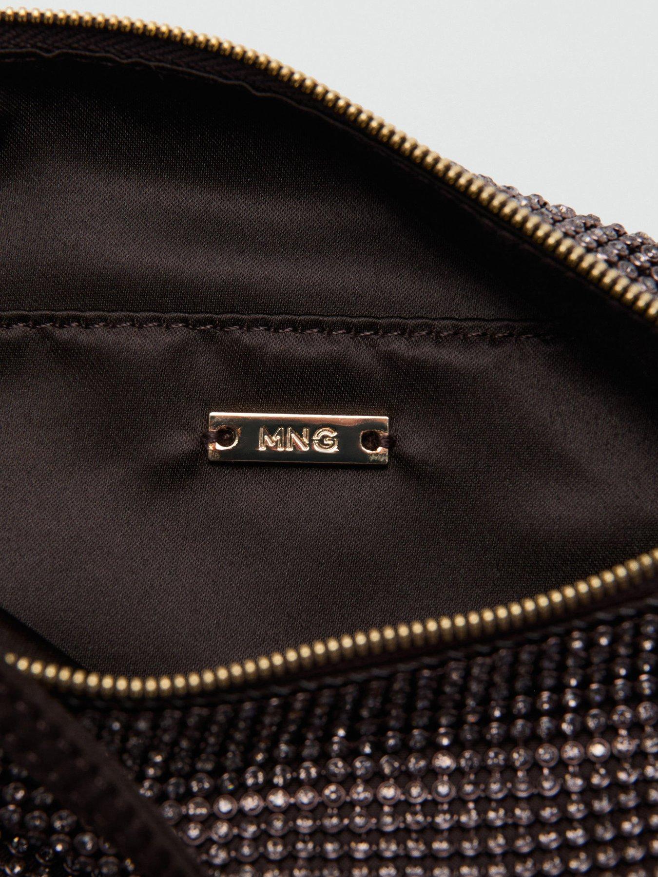 Image 2 of 5 of Mango Handbag With All Over Rhinestones - Brown