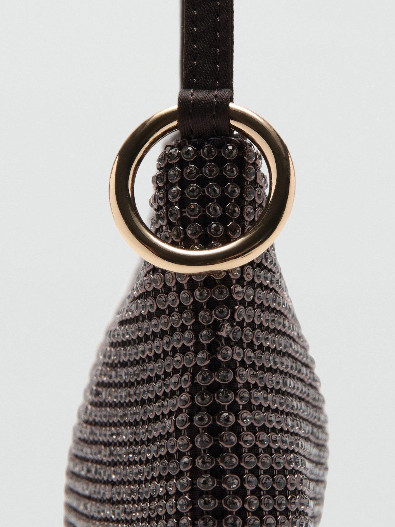 Image 4 of 5 of Mango Handbag With All Over Rhinestones - Brown