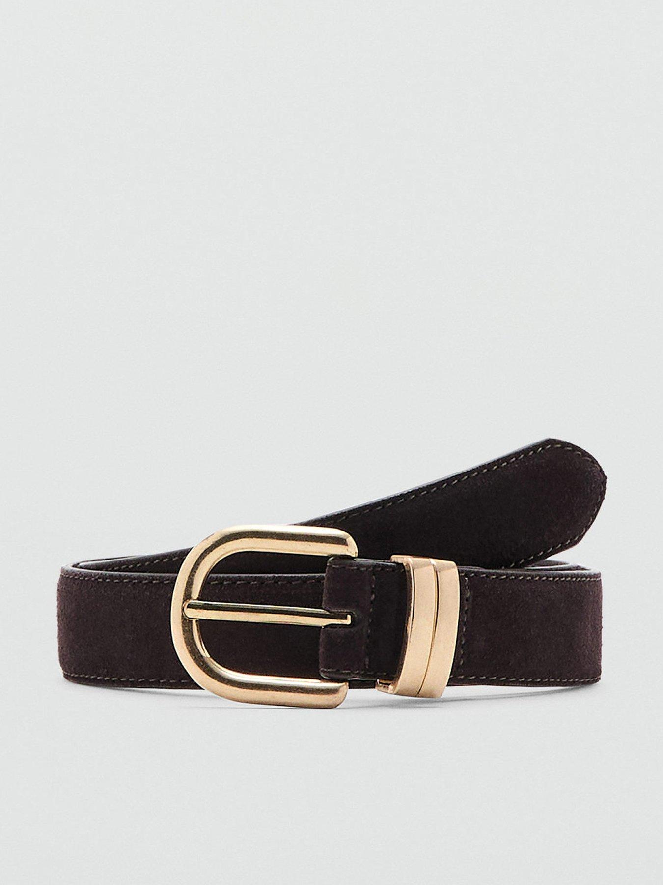  image of mango-suede-leather-belt