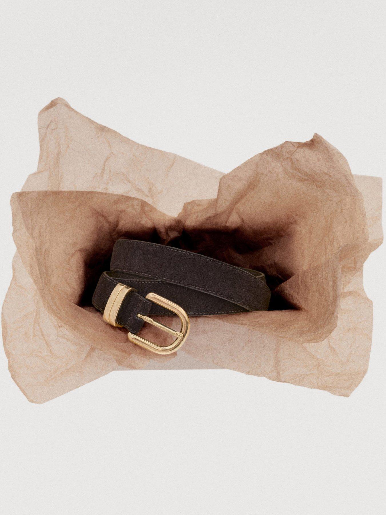  image of mango-suede-leather-belt