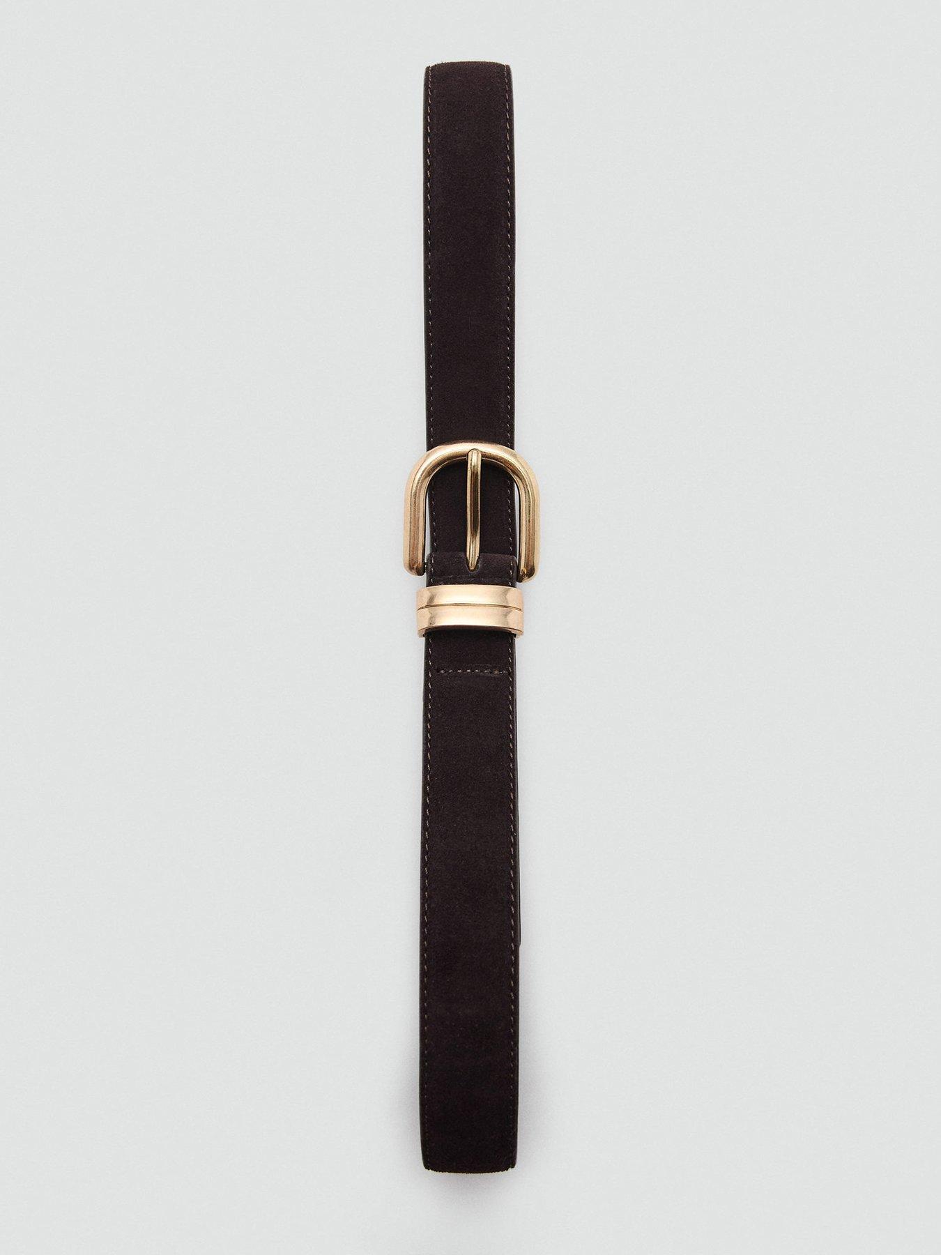  image of mango-suede-leather-belt