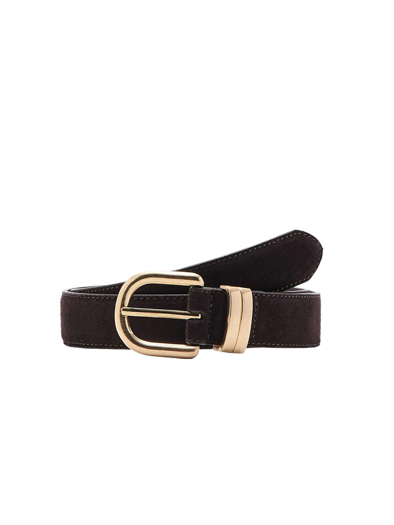  image of mango-suede-leather-belt
