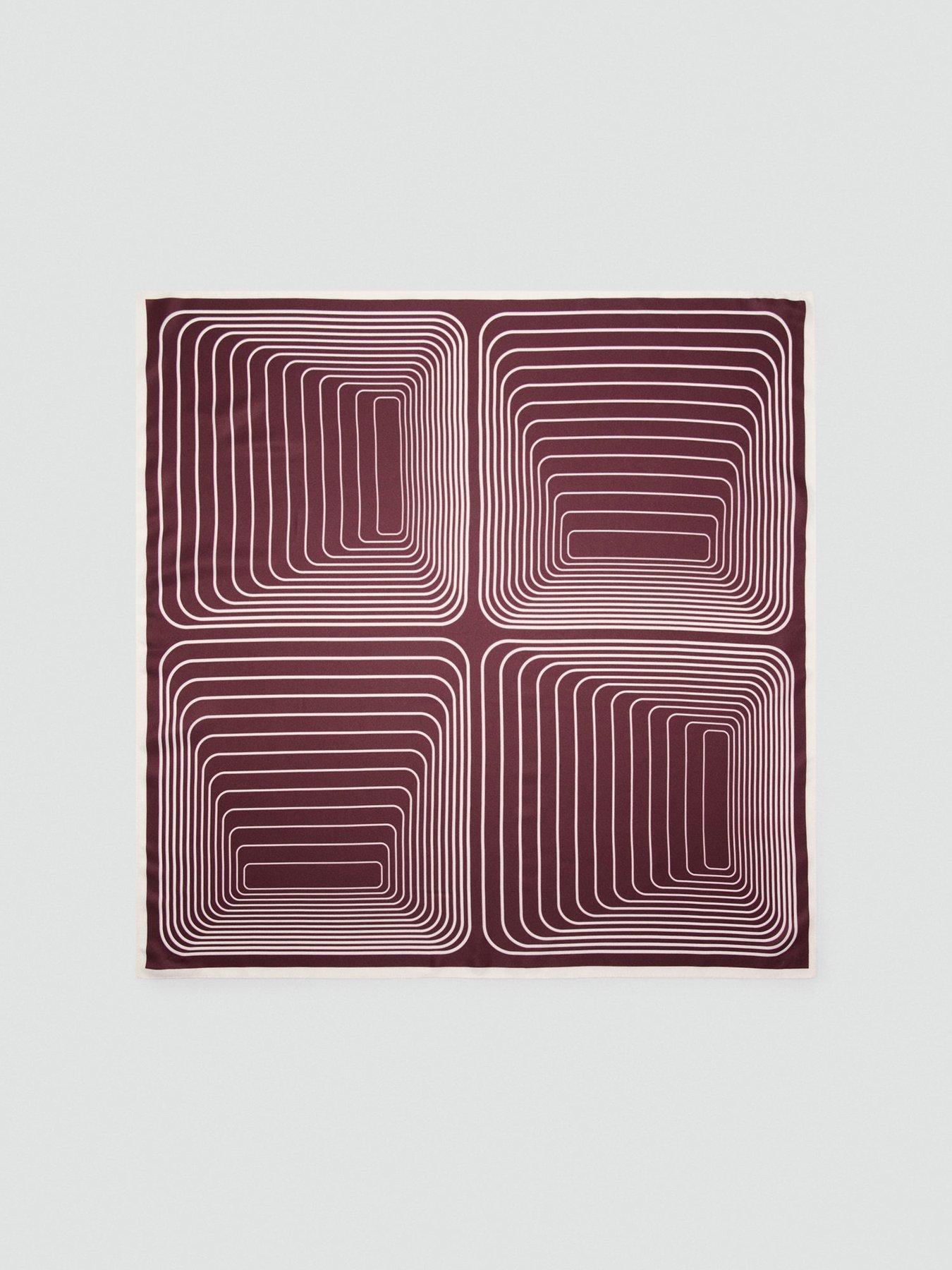 stillFront image of mango-striped-burgundy-scarf