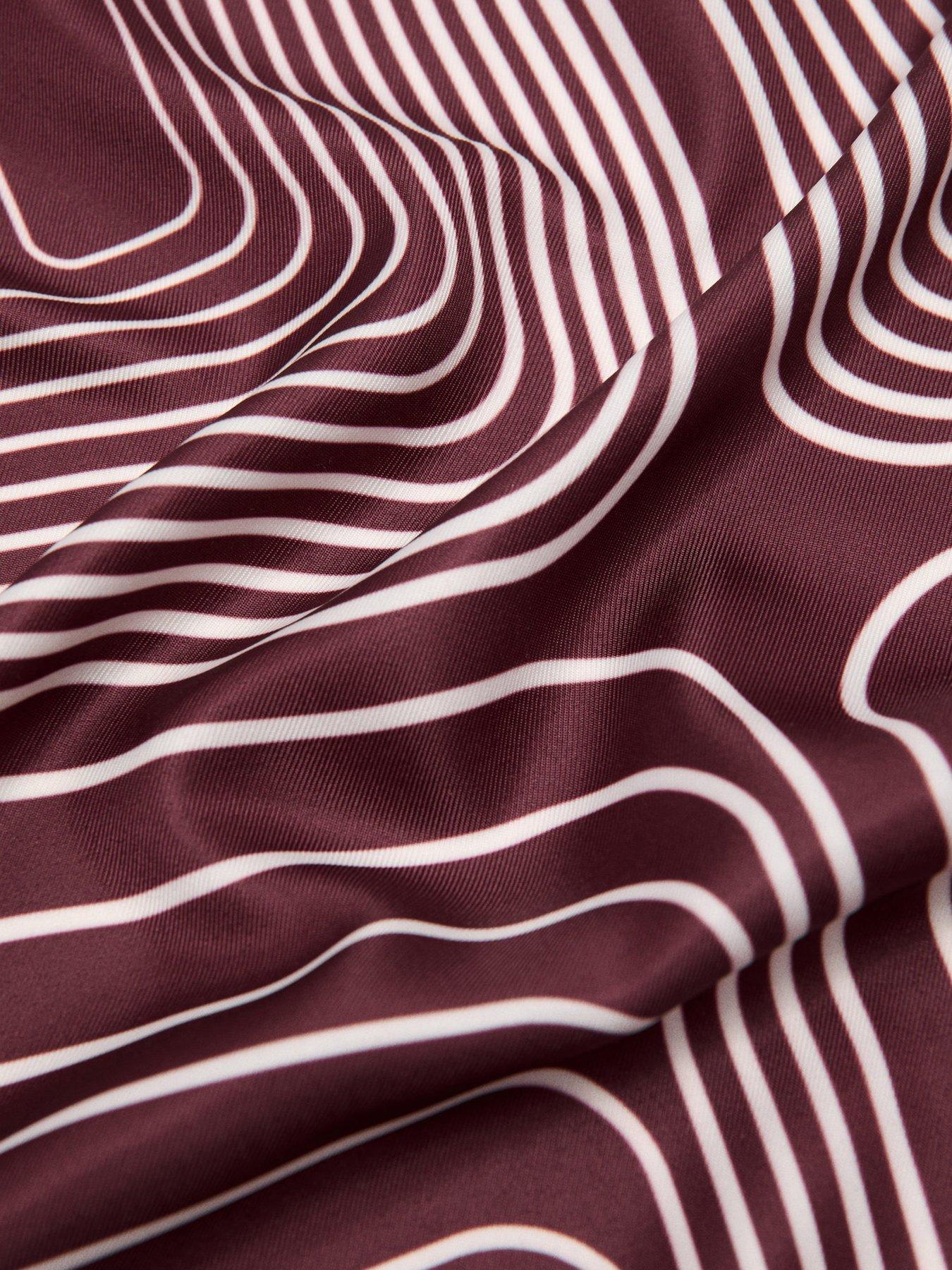  image of mango-striped-burgundy-scarf