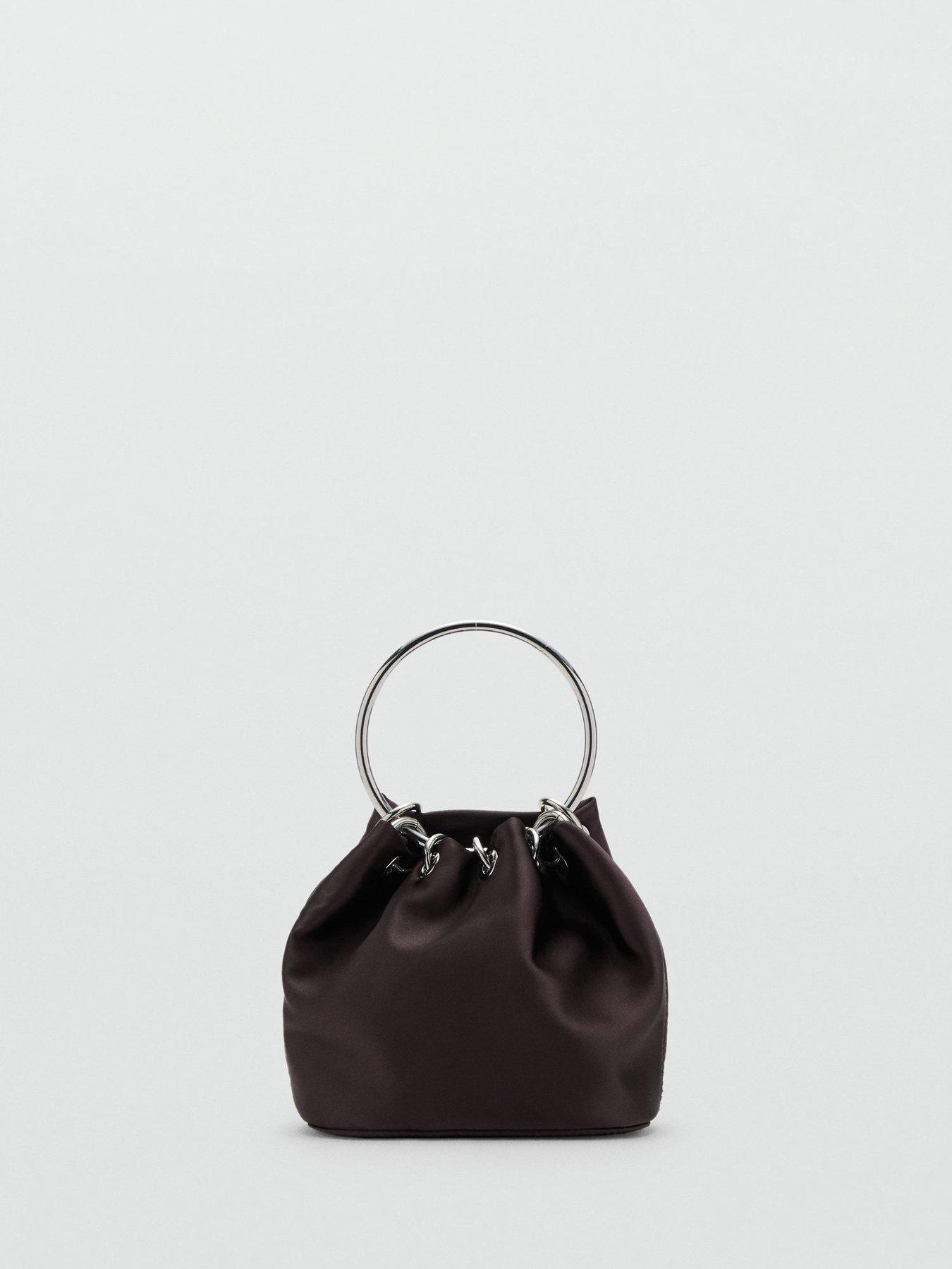 Image 5 of 5 of Mango Handbag with Metal Handle - Brown