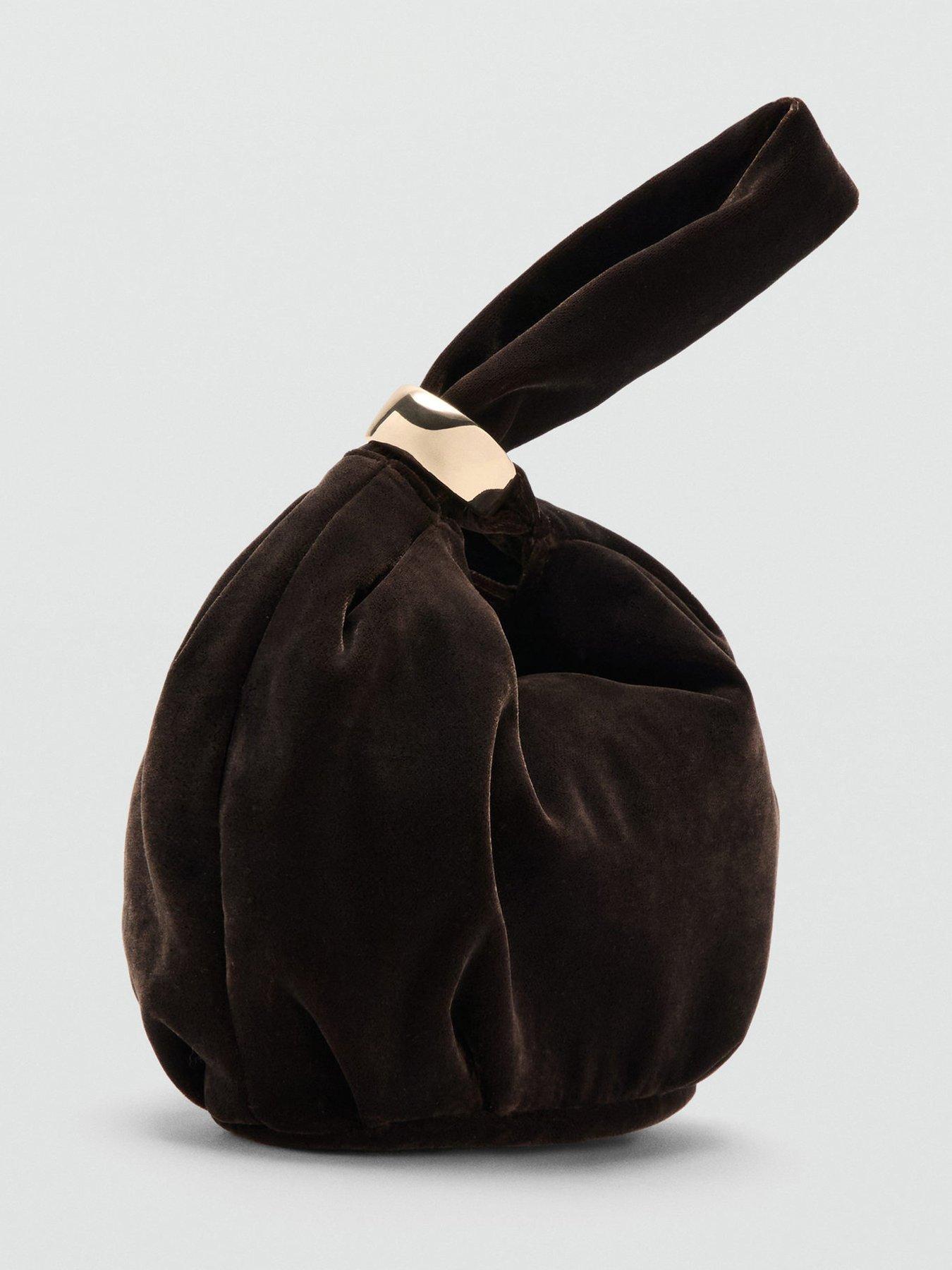 back image of mango-velvet-handbag-with-metallic-detail-brown