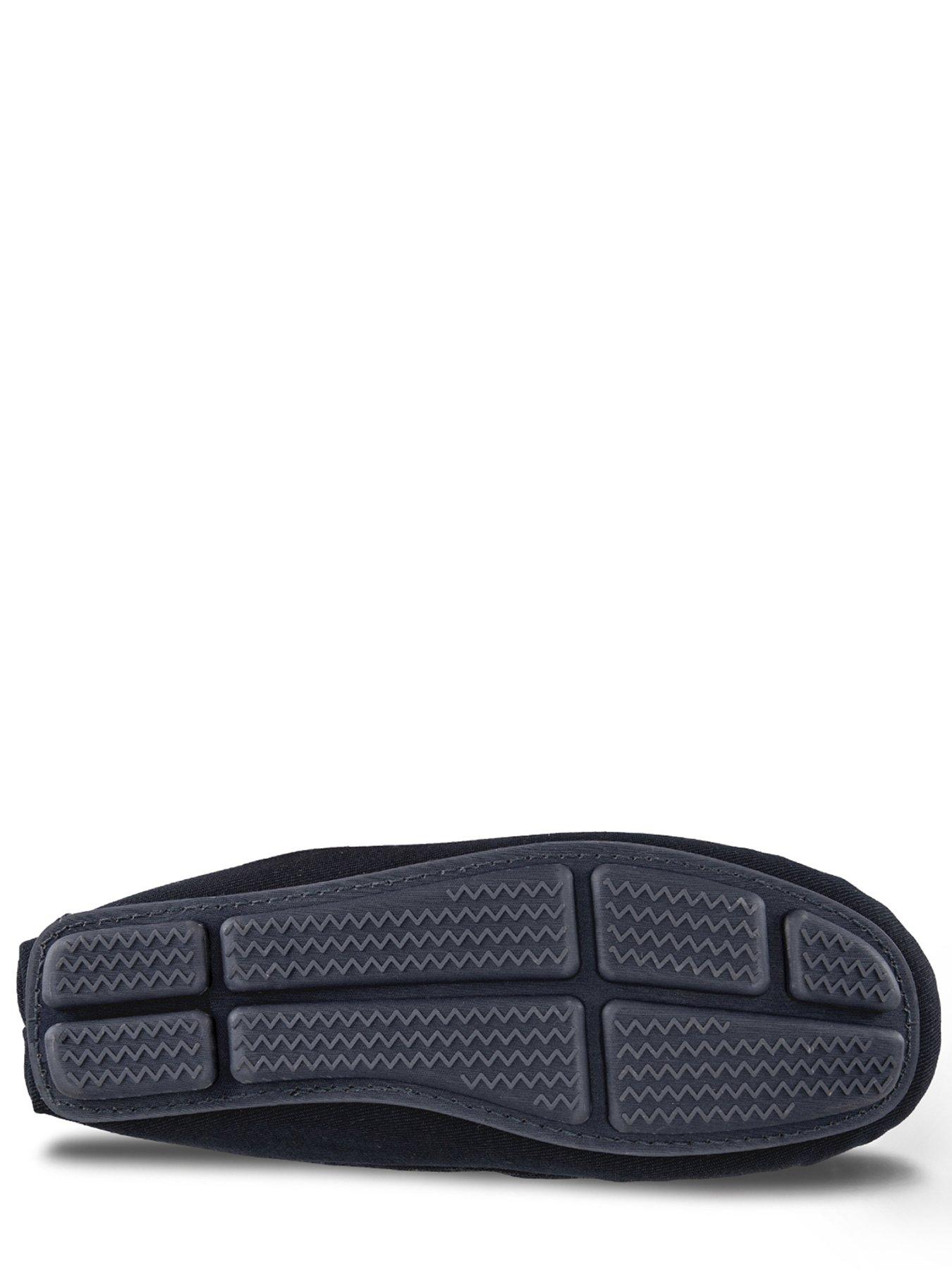  image of totes-isotoner-mens-herringbone-lined-moccasin-navy
